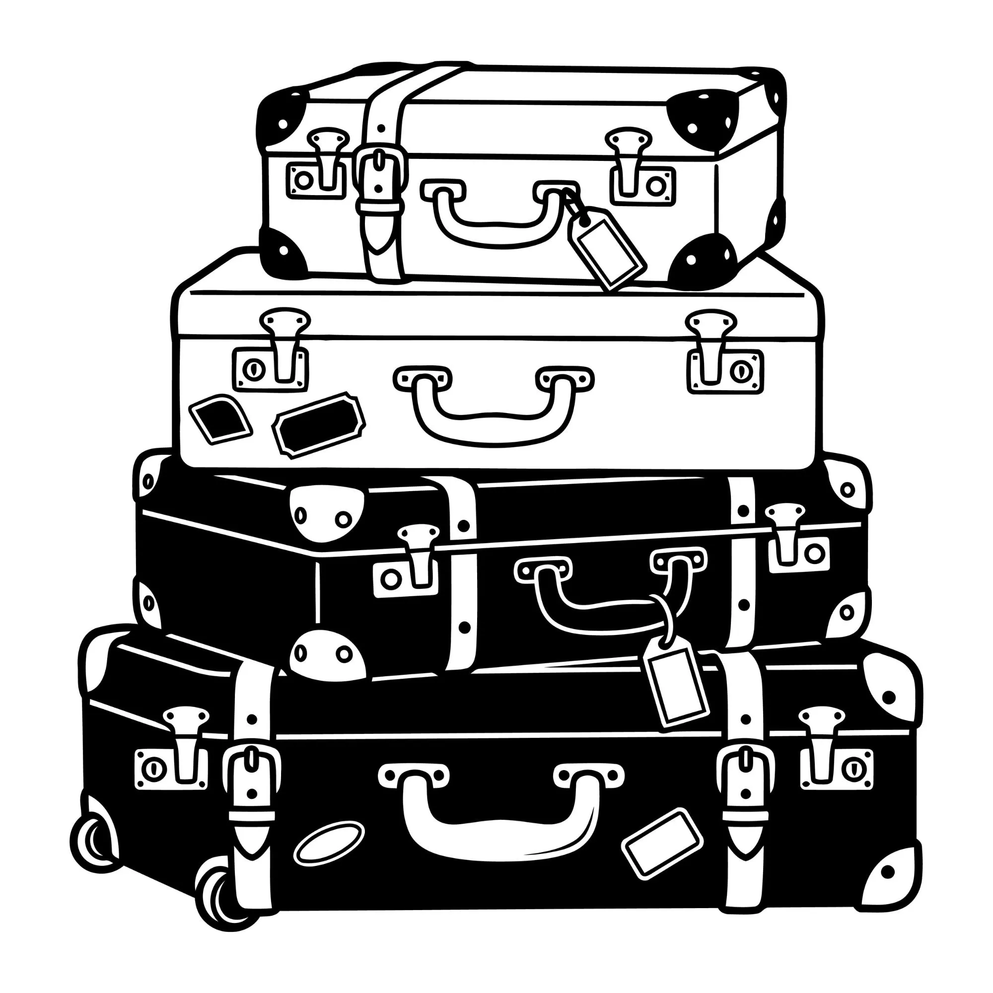 Luggage Svg, Suitcase Svg, Modern Suitcase Svg, Luggage Clipart, Suitcase Cut File, Suitcase Stencil, Suitcase Silhouette, Instant Download