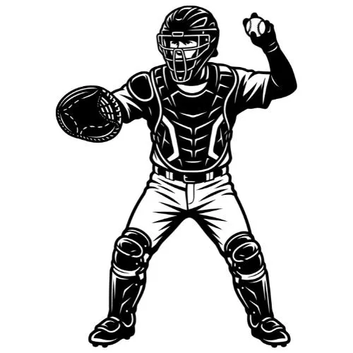 Baseball Catcher Design Svg, png dxf eps, vector graphic design cut print laser engrave files Clipart, Instant Download commercial use