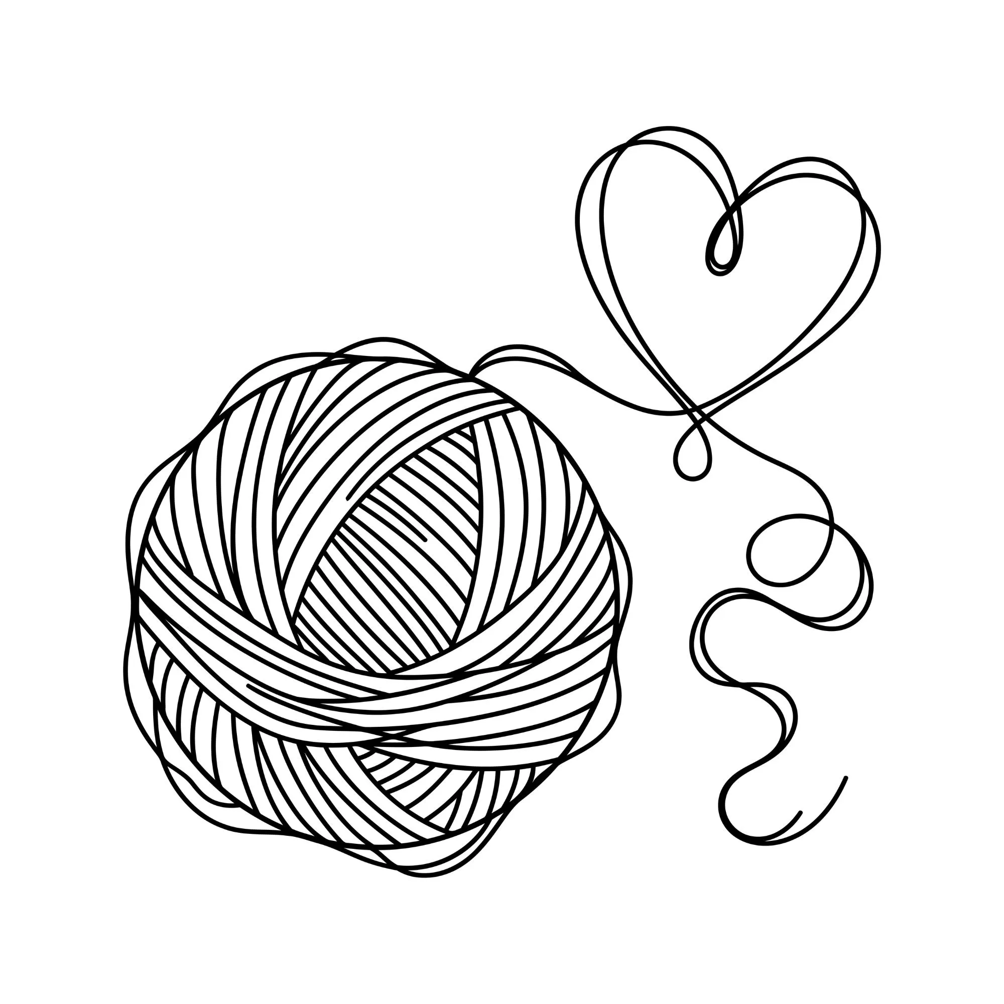 Crochet Svg, Yarn Ball Svg, Heart, Hook, Crochet Lover Svg, Crochet Hooks, Yarn Heart Svg, Silhouette, Clip Art, Instant Download