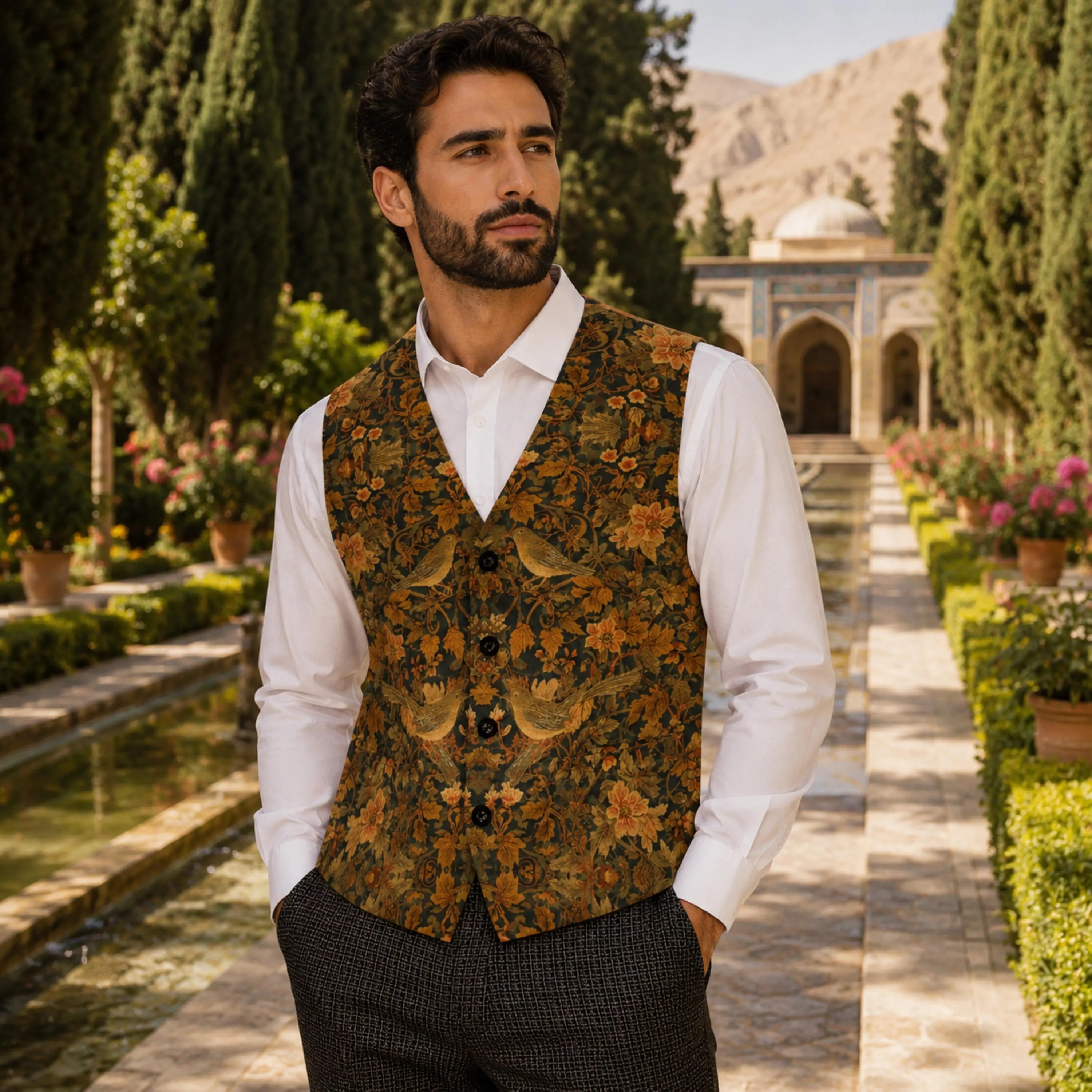 William Morris Mens Vest for Dad Wedding Guest Dress Father of the Bride Victorian Vest Groomsman Whimsigoth Cool Dads Club Ren Faire Vest