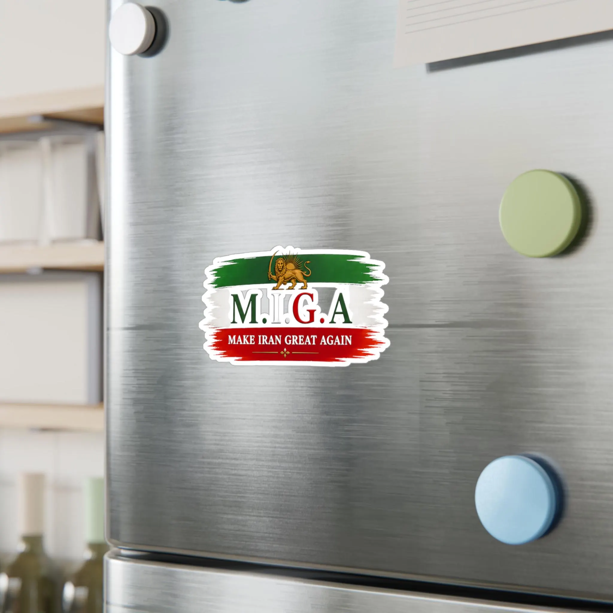 Iranian Pride Political Protest Activist Make Iran Great Again M.I.G.A. Lion & Sun Protest Flag Vinyl Decal Freedom Anti Regime Sticker - image 5