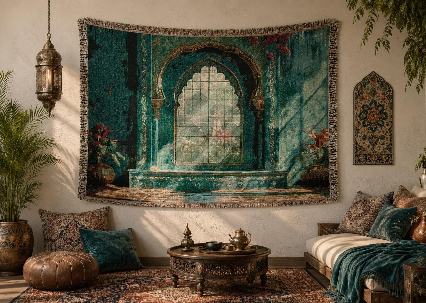 Living Area Wall Tapestry Gift Idea for Mom 70th Birthday Gifts for Grandma Vintage Islamic Art Ramadan Decor Islamic Architecture Throw