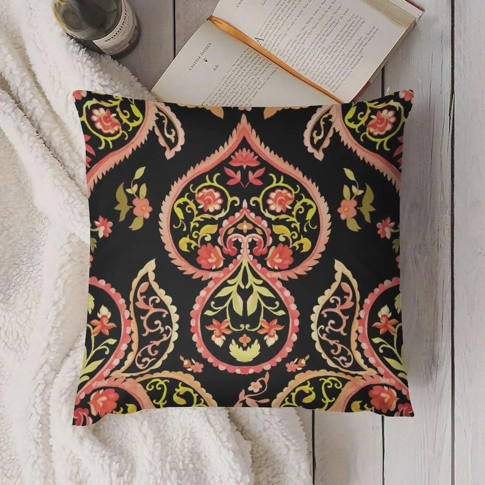 Paisley Indian Style Pillow Pillow Cover for your Bestie Godparent Gift Great Grandma Gifts or New Homeowner Gift for 65th Birthday