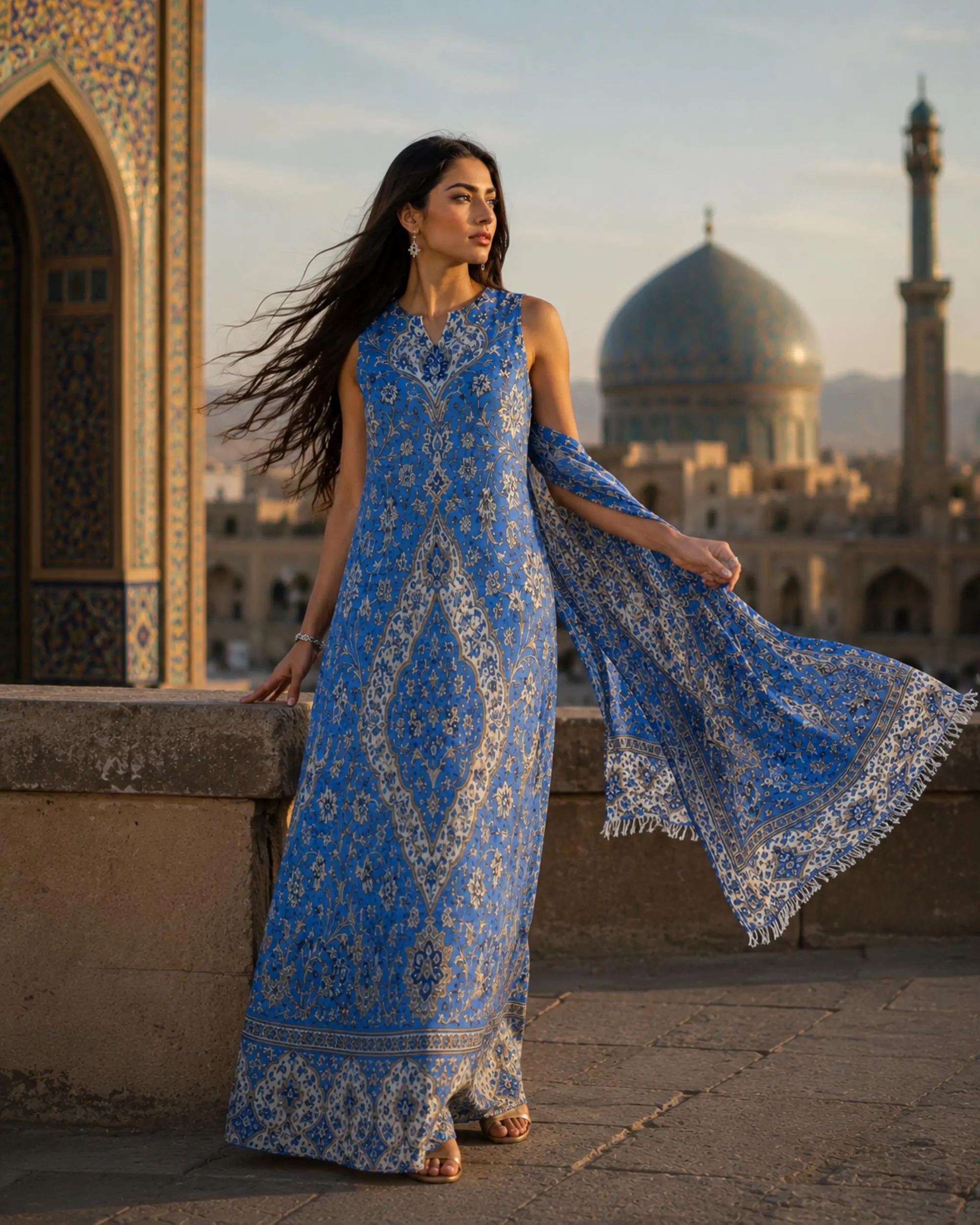 Goddess Reception Outfit Graduation Evening Gown for Wedding Guest Luxury Party Dress for Muslim Mom Modest Middle Eastern Pashmina Shawl - image 4