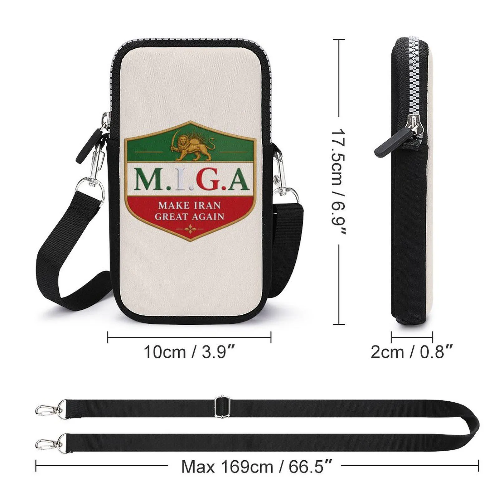Free Iran Lion and Sun MIGA Activist Gift Idea for Protest Political Phone Bag Iran Pride Make Iran Great Social Justice Anti Regime Protest - image 5