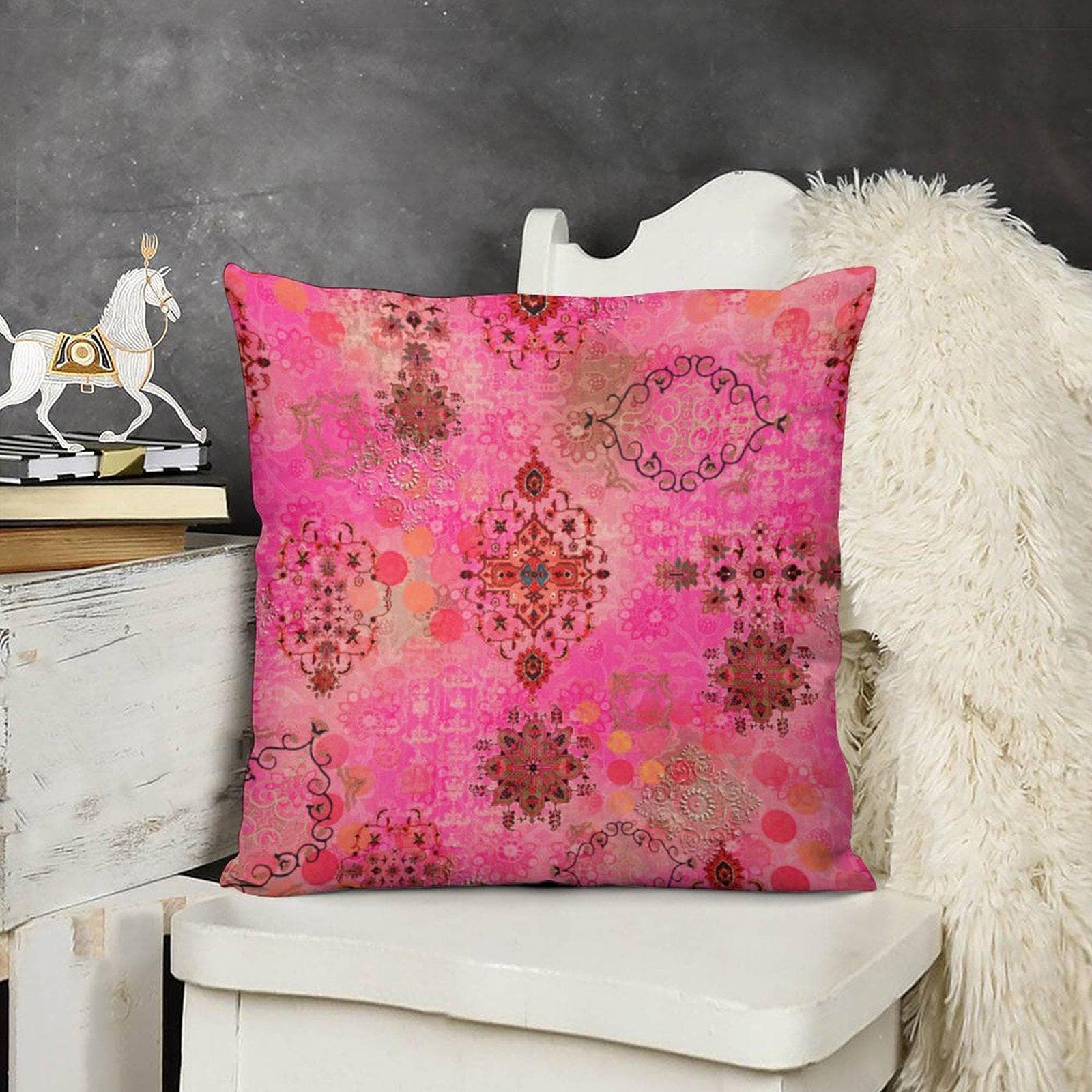 Boho Pillow Cover for your Bestie, Great Grandma Gifts or Godparent Gift, Homeowner Gift or 75th Birthday, Turkish Indian Style Pillow Decor