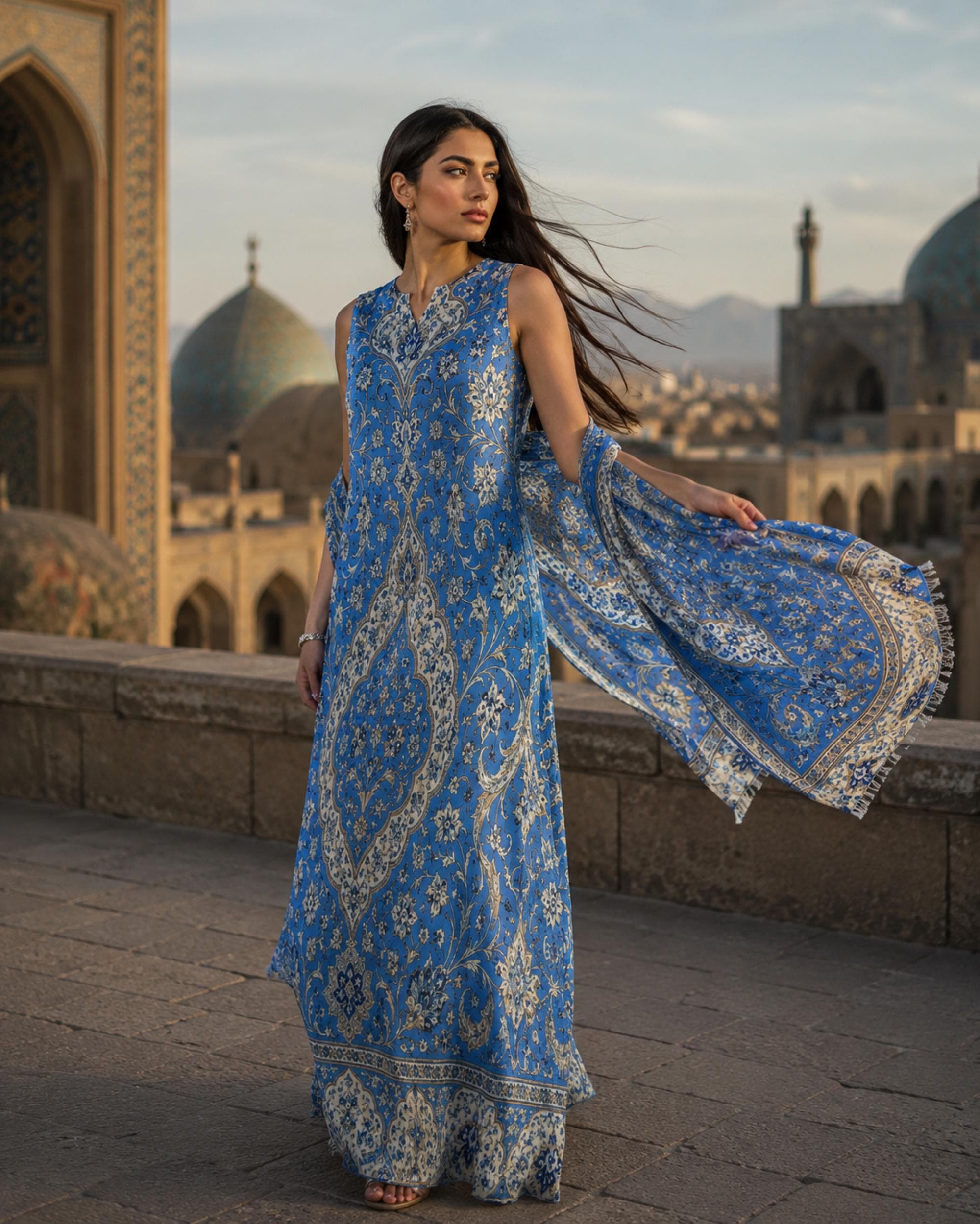 Goddess Reception Outfit Graduation Evening Gown for Wedding Guest Luxury Party Dress for Muslim Mom Modest Middle Eastern Pashmina Shawl - image 2