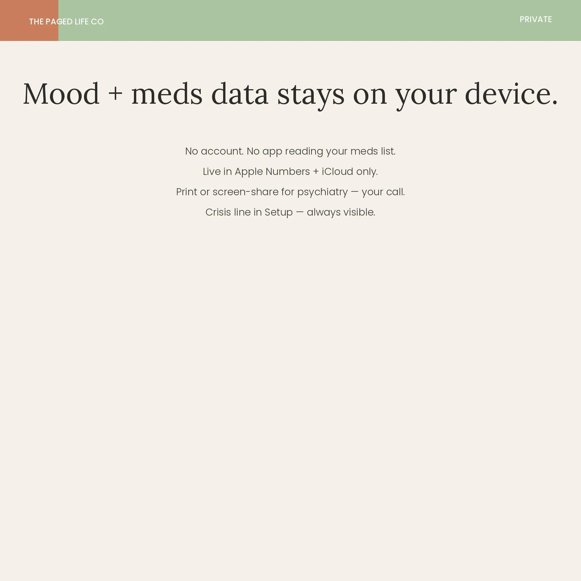 Bipolar Mood Sleep Meds Log Spreadsheet | Phase Shift Tracker | Psychiatry Prep | Apple Numbers Google Sheets Excel | iCloud Sync - image 5