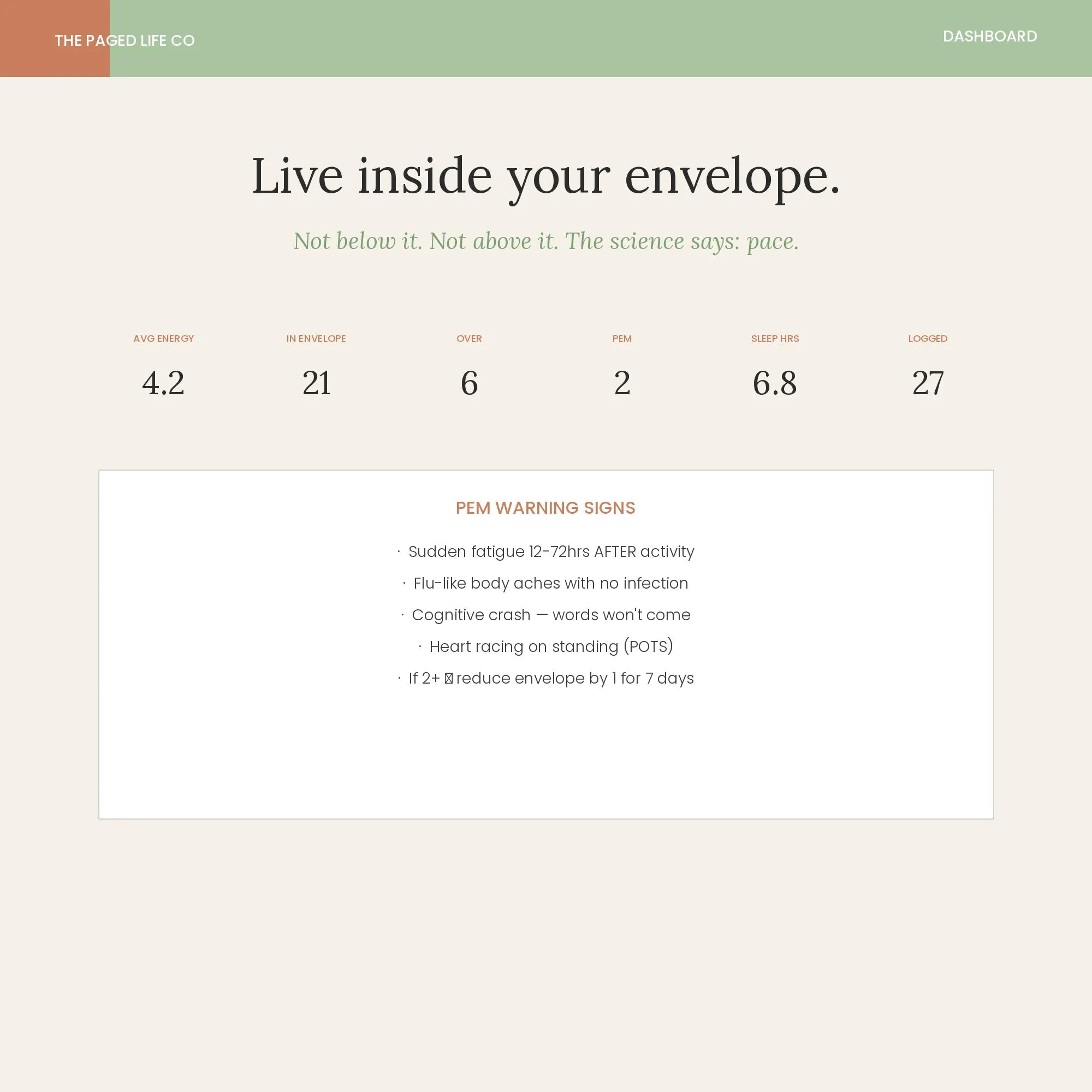 Long COVID Pacing Spreadsheet | Energy Envelope + PEM Tracker | Excel Google Sheets Apple Numbers | Spoonie | iCloud Sync | Digital Download - image 5