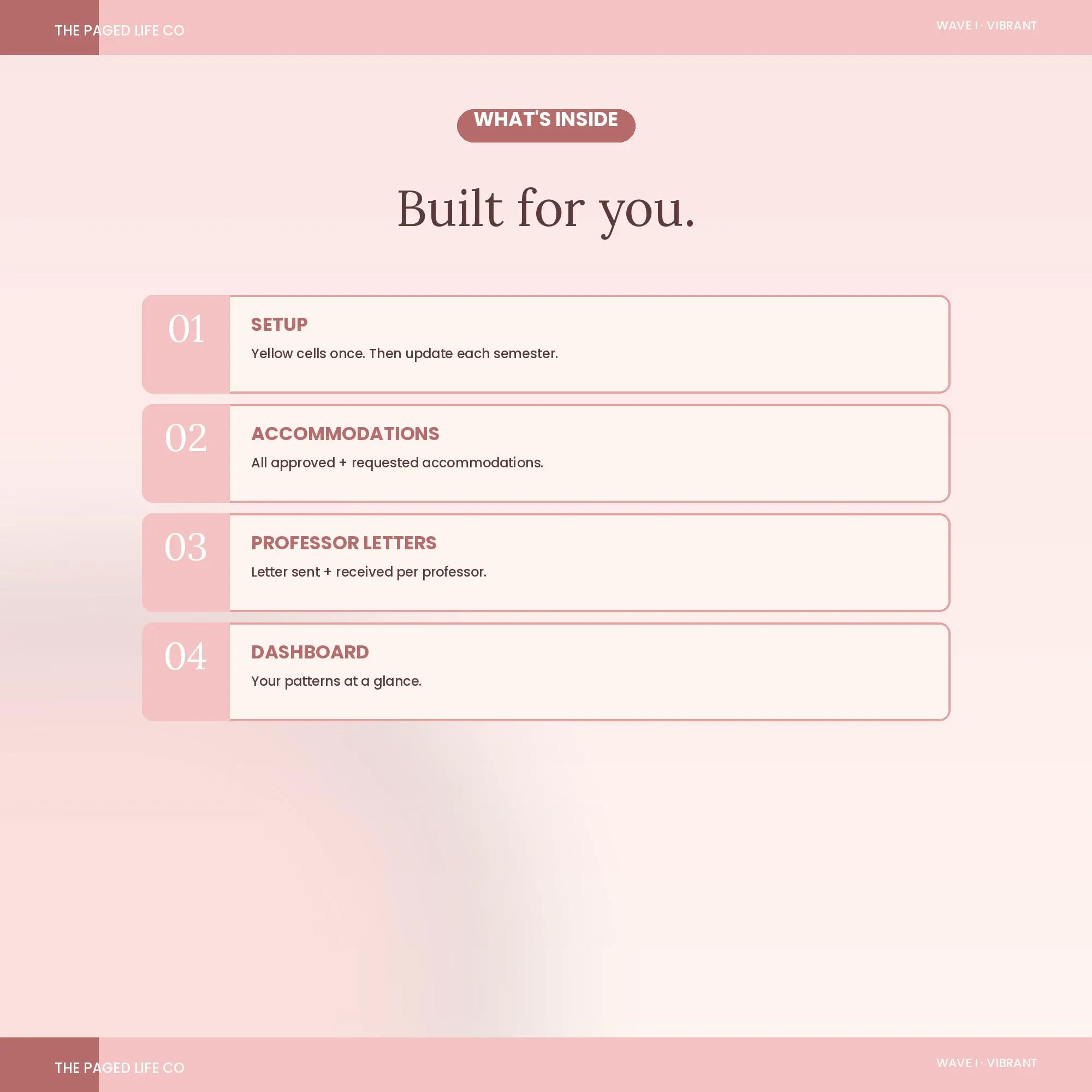 College Accommodations Transition Spreadsheet | DSS Documentation Professors Self Advocacy | 5 Aesthetic Themes | Instant Digital Download - image 4