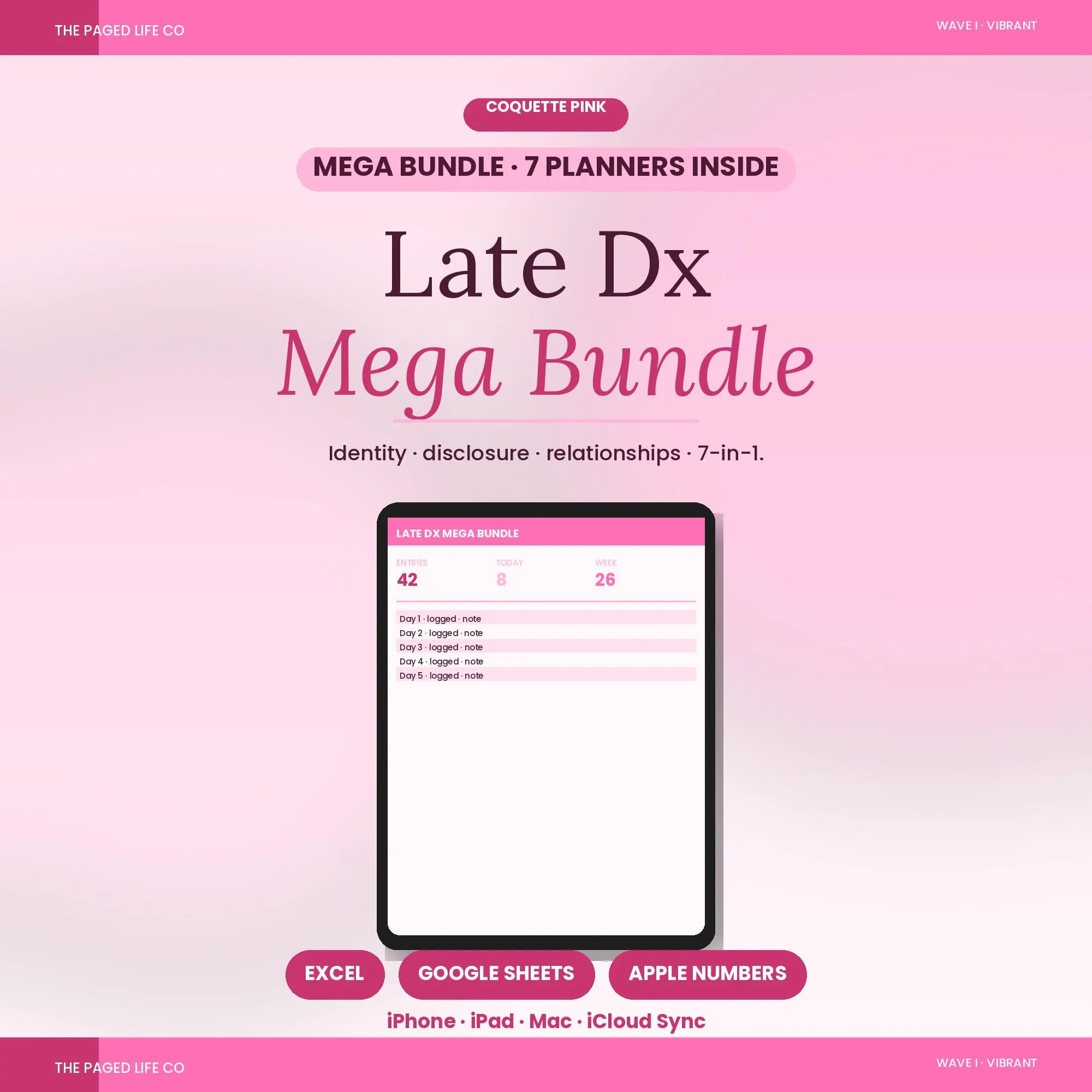 Late Diagnosis Mega Bundle Spreadsheet | Identity Disclosure Relationships AuDHD | 5 Aesthetic Themes | Instant Digital Download