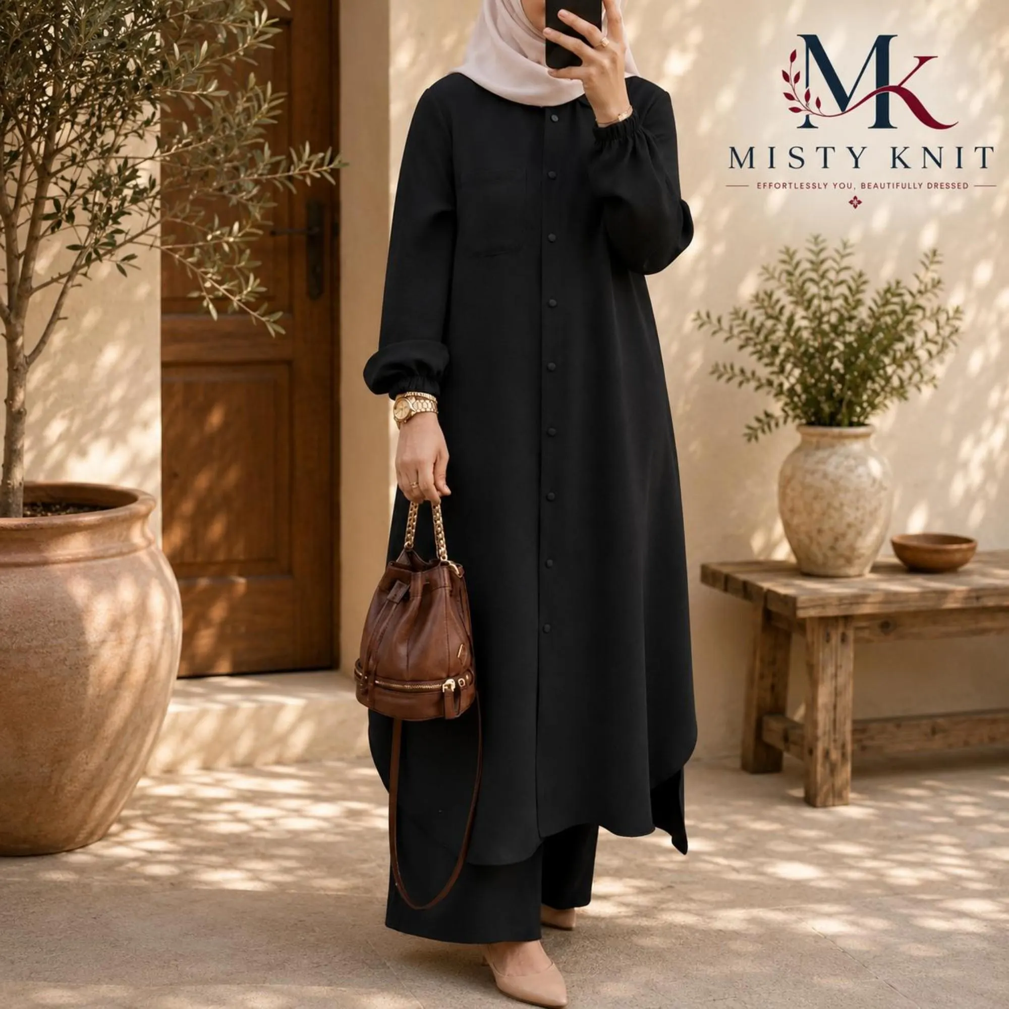 Modest Two Piece Set, Long Tunic, Wide Leg Pants, Islamic Clothing - image 3