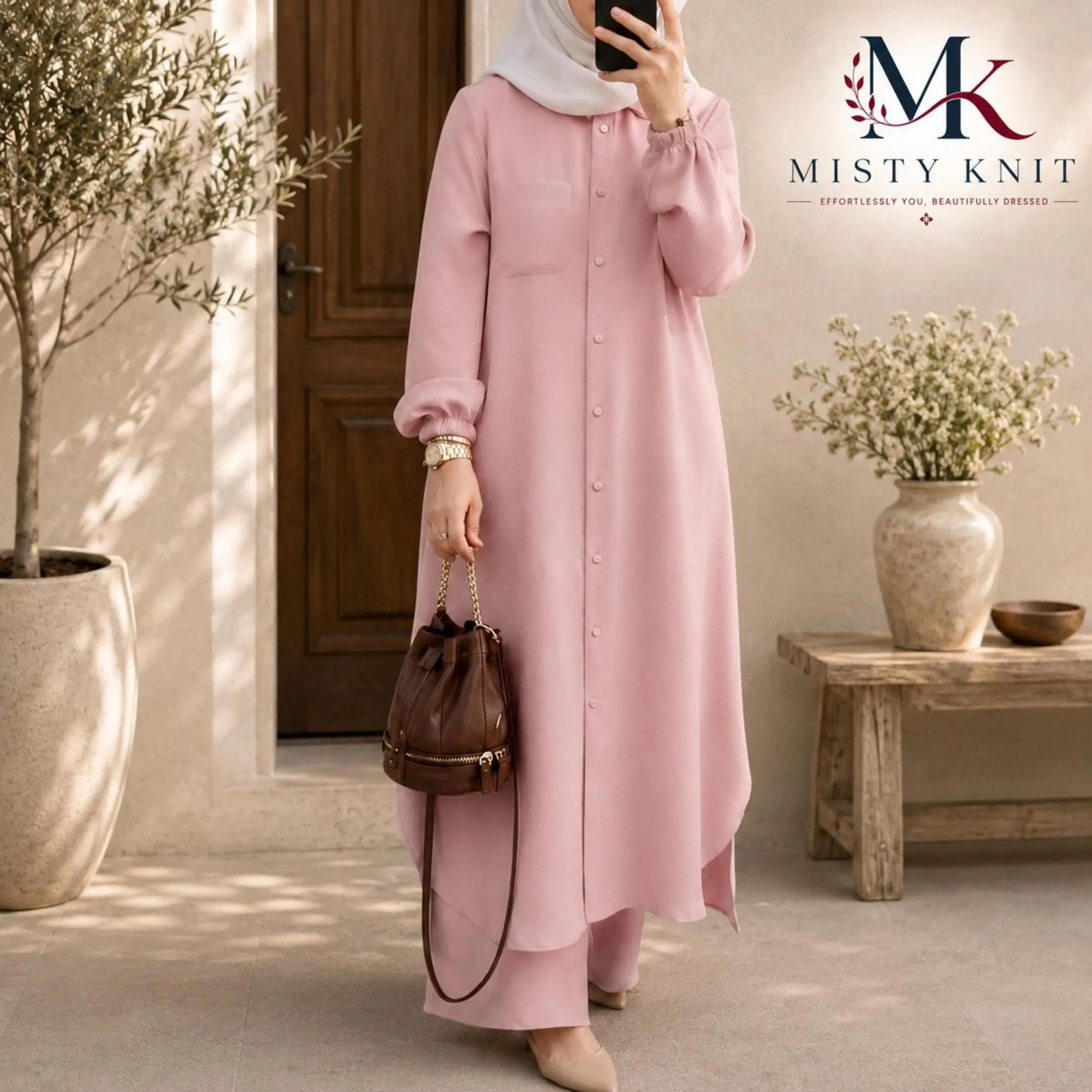 Modest Two Piece Set, Long Tunic, Wide Leg Pants, Islamic Clothing - image 4