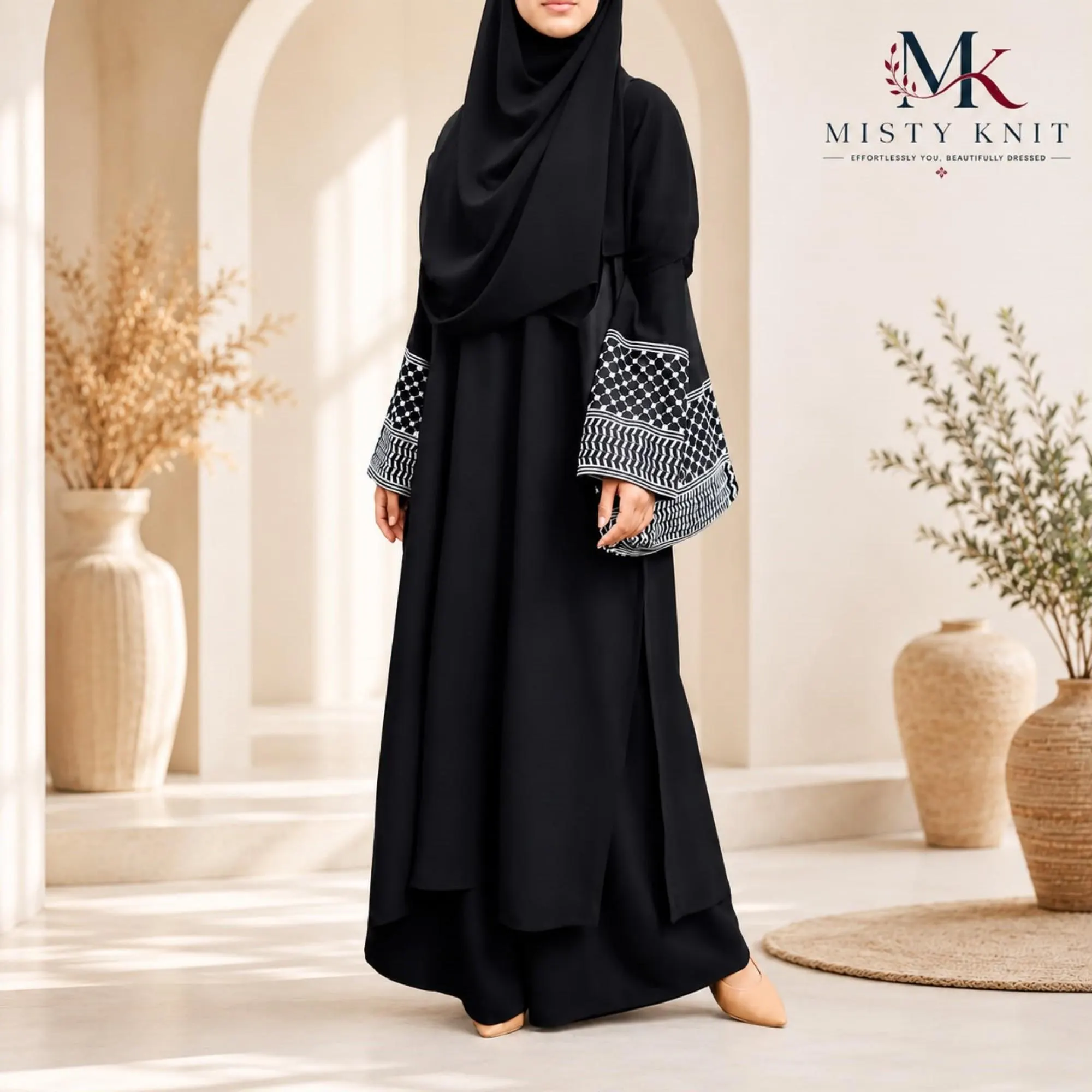 Cotton Linen Coord Set, Oversized Tunic, Wide Leg Pants, Modest Casual Wear - image 4