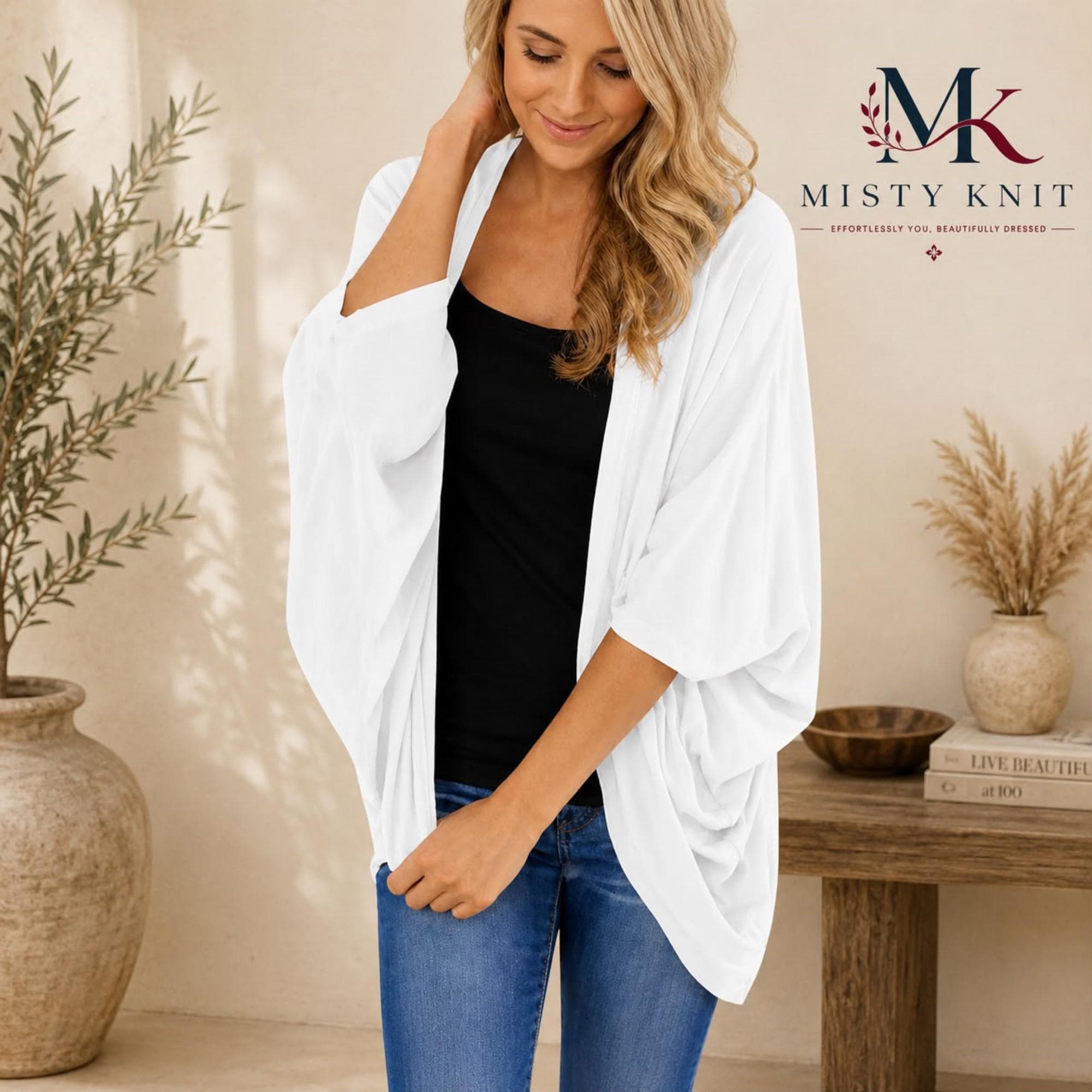 Lightweight Chiffon Abstract Print Kimono Cardigan, Boho Beach Cover Up - image 4