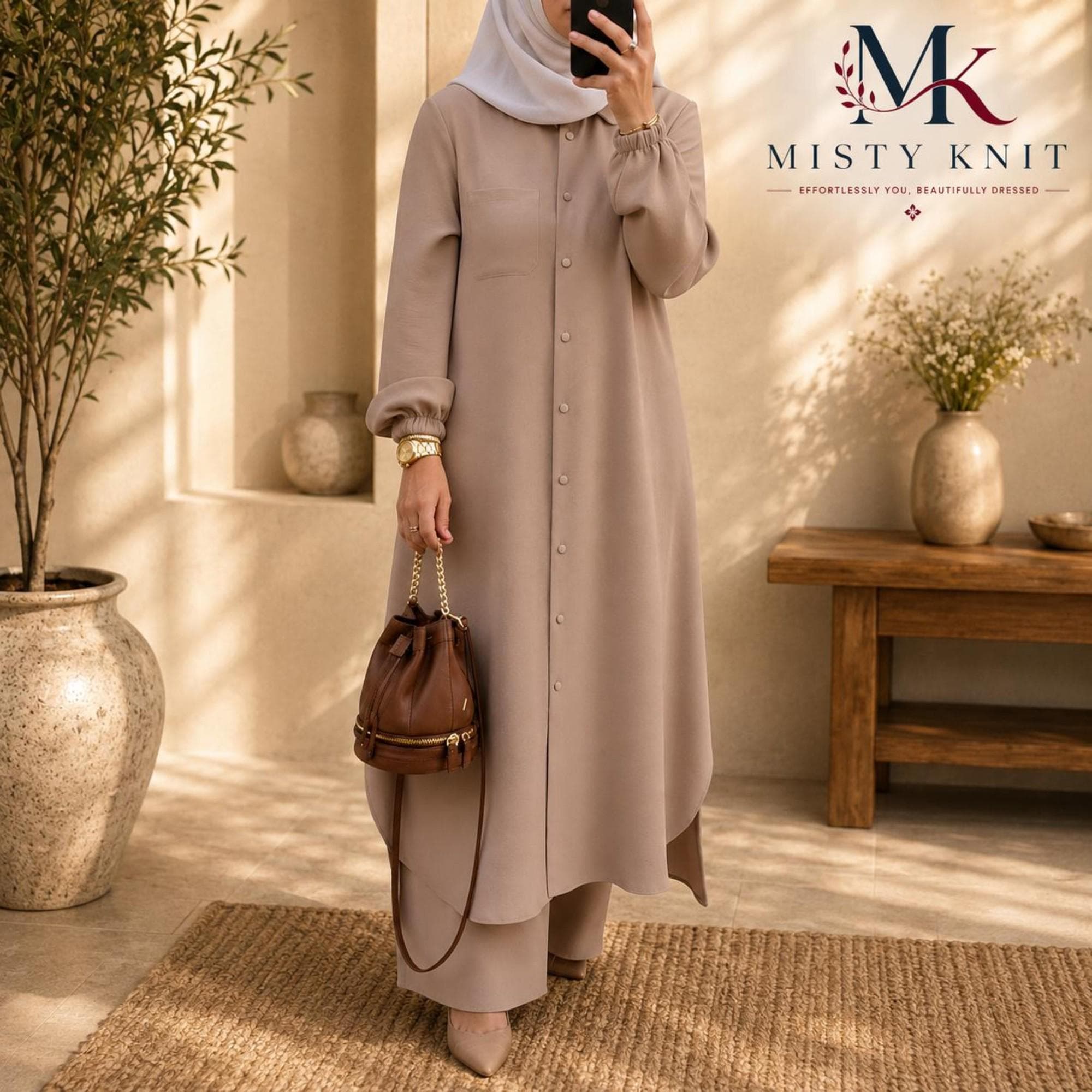 Modest Two Piece Set, Long Tunic, Wide Leg Pants, Islamic Clothing - image 5