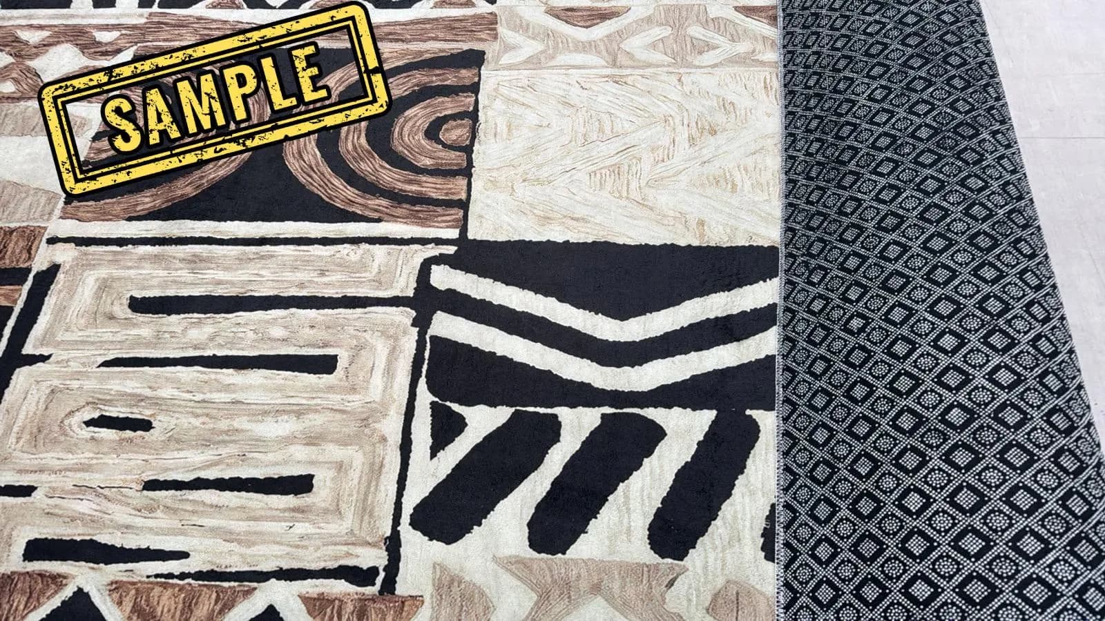 Vintage Distressed Area Rug Terracotta Tribal Geometric Carpet, Machine Washable Non-Slip Rustic Floor Mat, Boho Living Room Home Decor - image 4