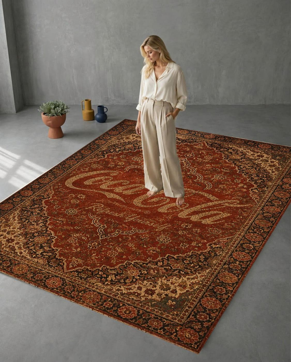 Vintage Coca-Cola Rug, Retro Kitchen Area Rug, Digital Print Washable Rug, Non-Slip Persian Style Floor Mat - image 3