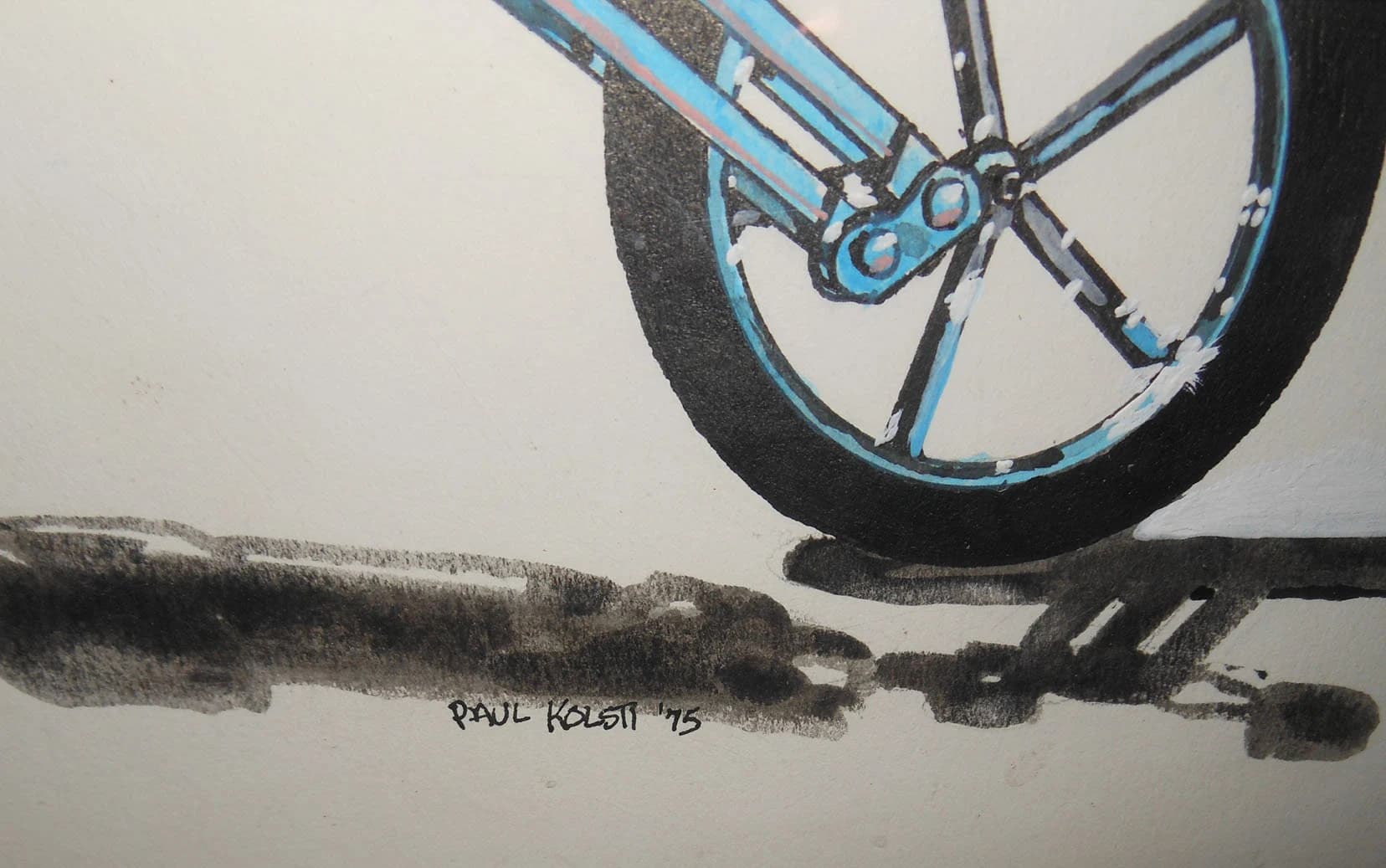 vintage   art of  custom      Harley chopper  painting artist signed - image 5