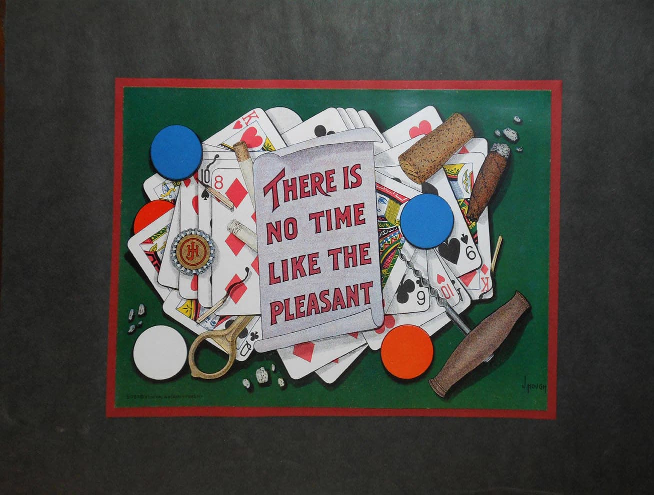 vintage deck of cards colorlithograph print artist j Hough pub by reinthal and Newman new York