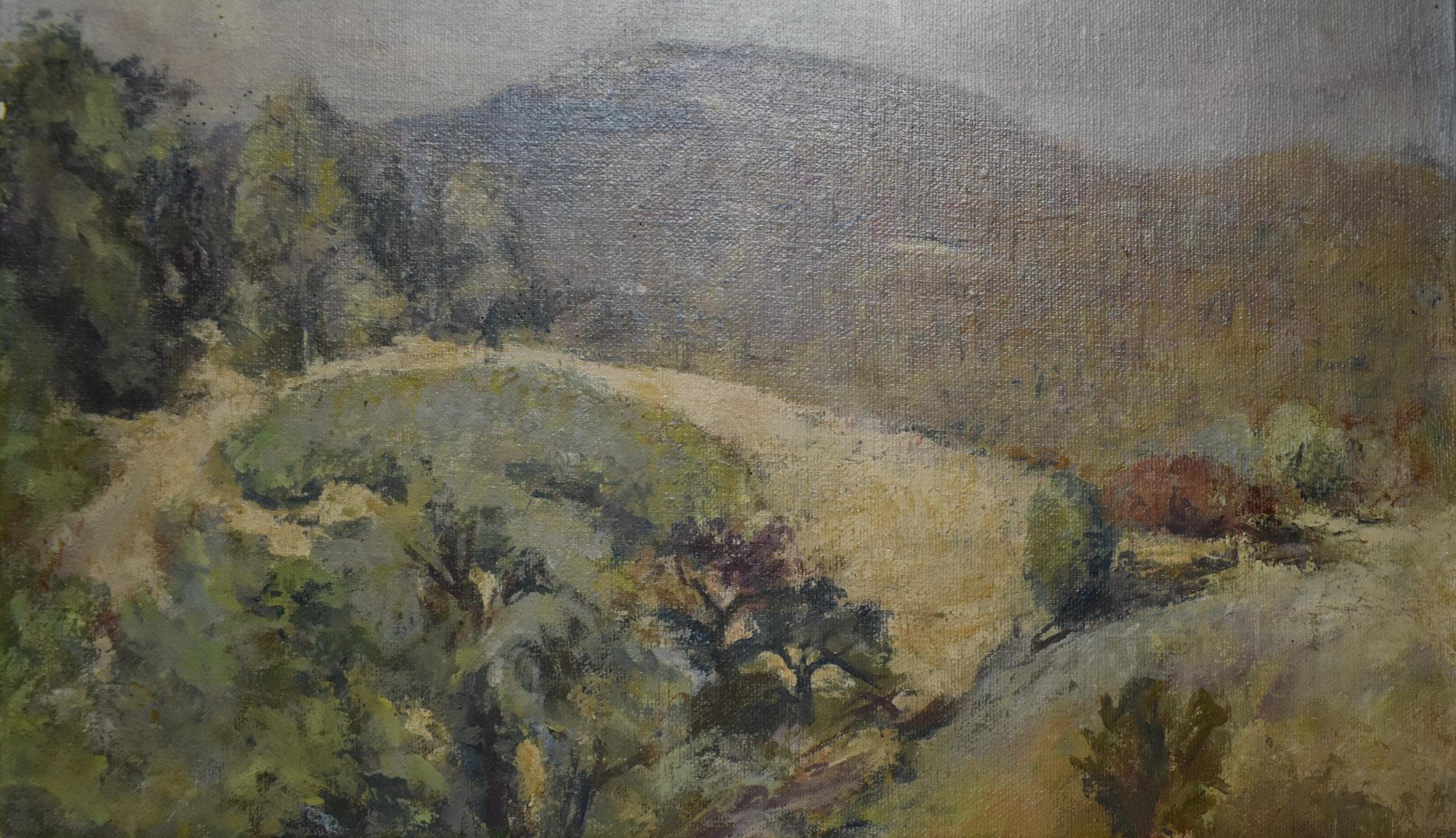 vintage oil painting titled conn. hillside after Soren Emil Carlsen artist signed - image 5
