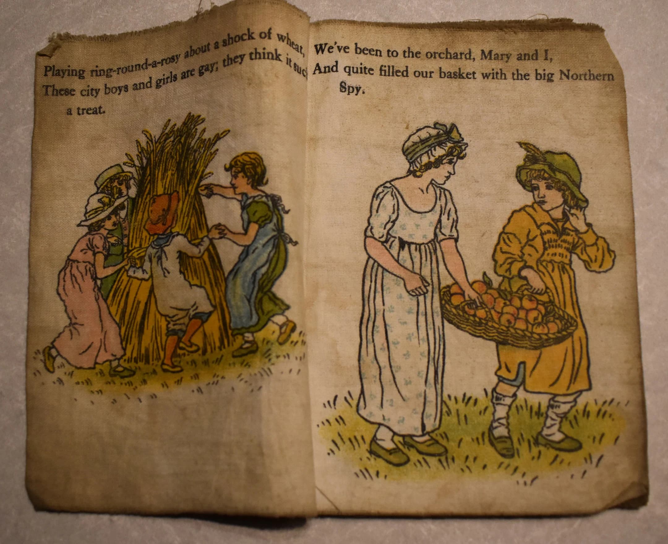 vintage  linen  book Kate Greenaway linen book 1910 - image 4