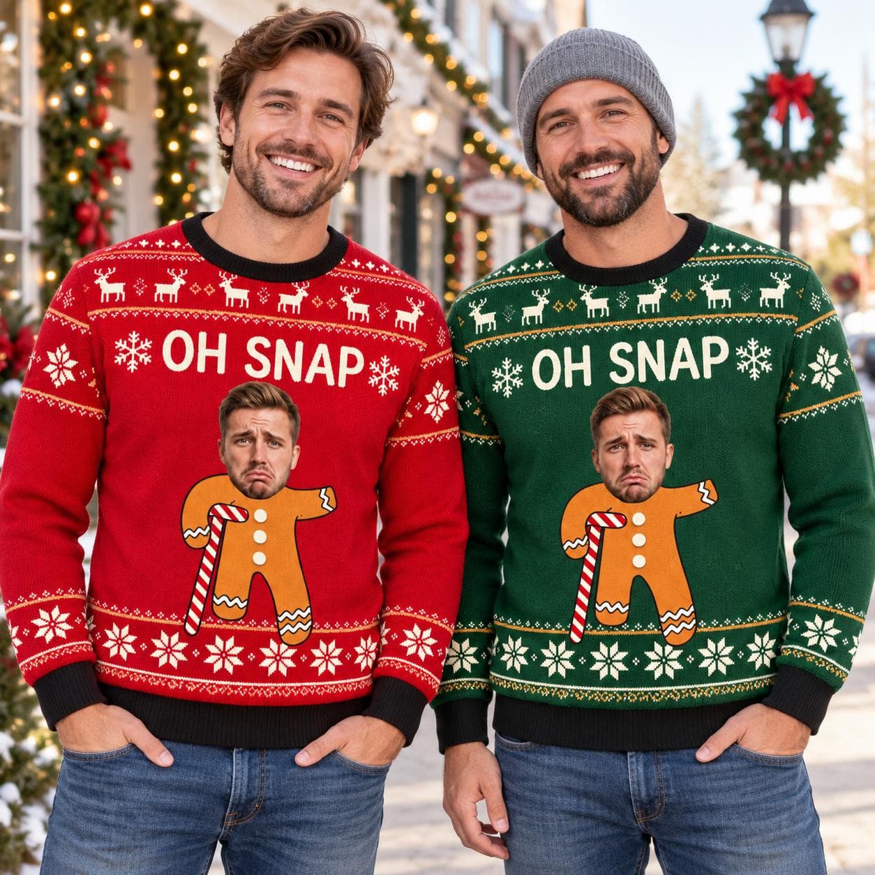 Custom Face Ugly Christmas Sweater, Personalized Photo Christmas Jumper, Funny Gingerbread Sweater, Ugly Xmas Party Gift - image 5