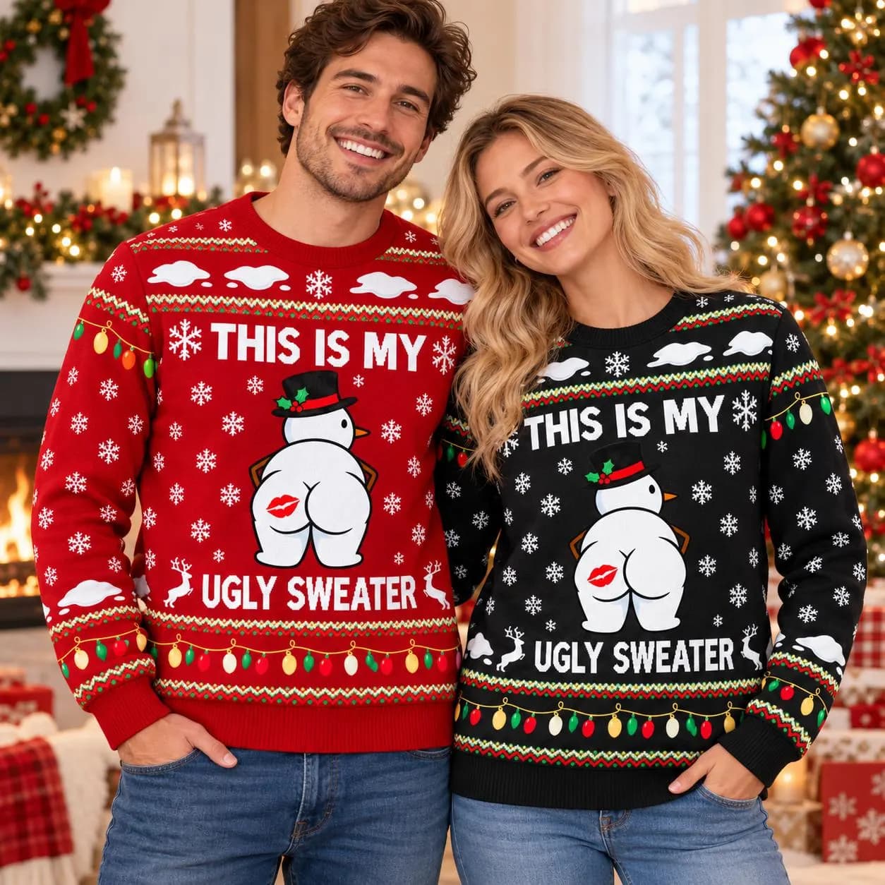Funny Ugly Christmas Sweater, Snowman Christmas Sweater, Adult Humor Xmas Sweater, Ugly Sweater Party, Funny Holiday Gift