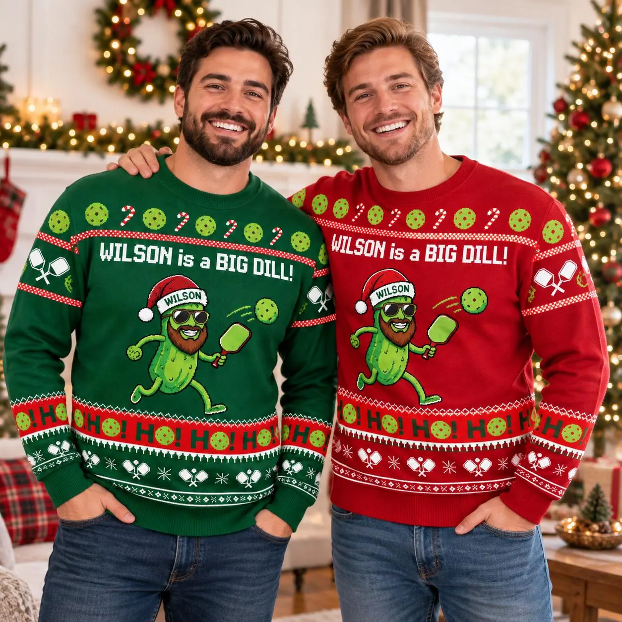 Personalized Funny Pickleball Ugly Christmas Sweater, Big Dill Pickleball Sweater, Pickleball Christmas Gift, Holiday Party Sweater - image 5