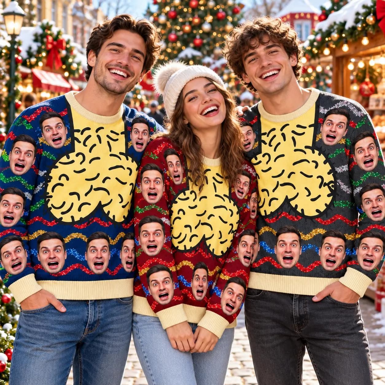 Custom Face Ugly Christmas Sweater, Personalized Photo Xmas Sweater, Funny Christmas Jumper, Custom Face Holiday Gift - image 3
