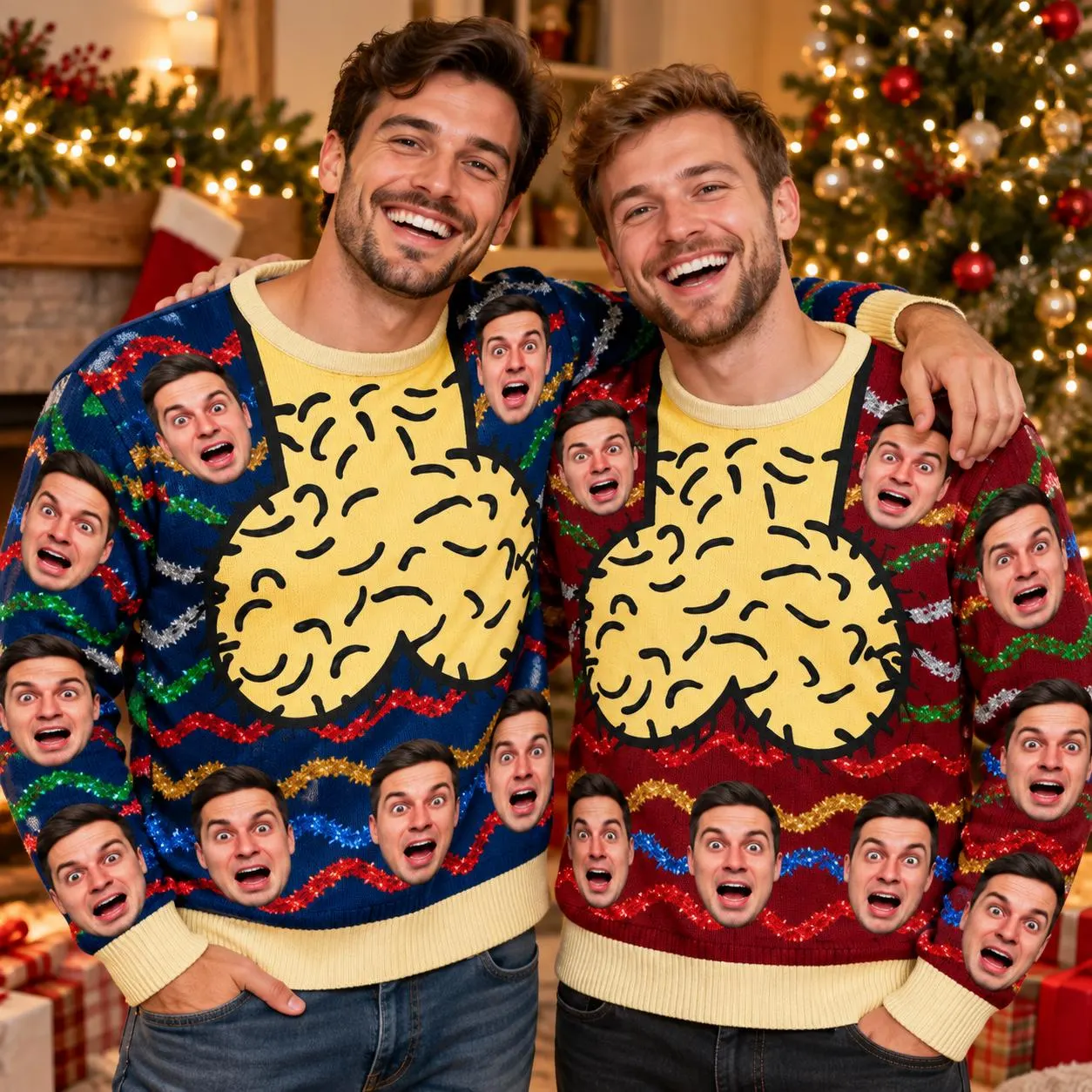 Custom Face Ugly Christmas Sweater, Personalized Photo Xmas Sweater, Funny Christmas Jumper, Custom Face Holiday Gift