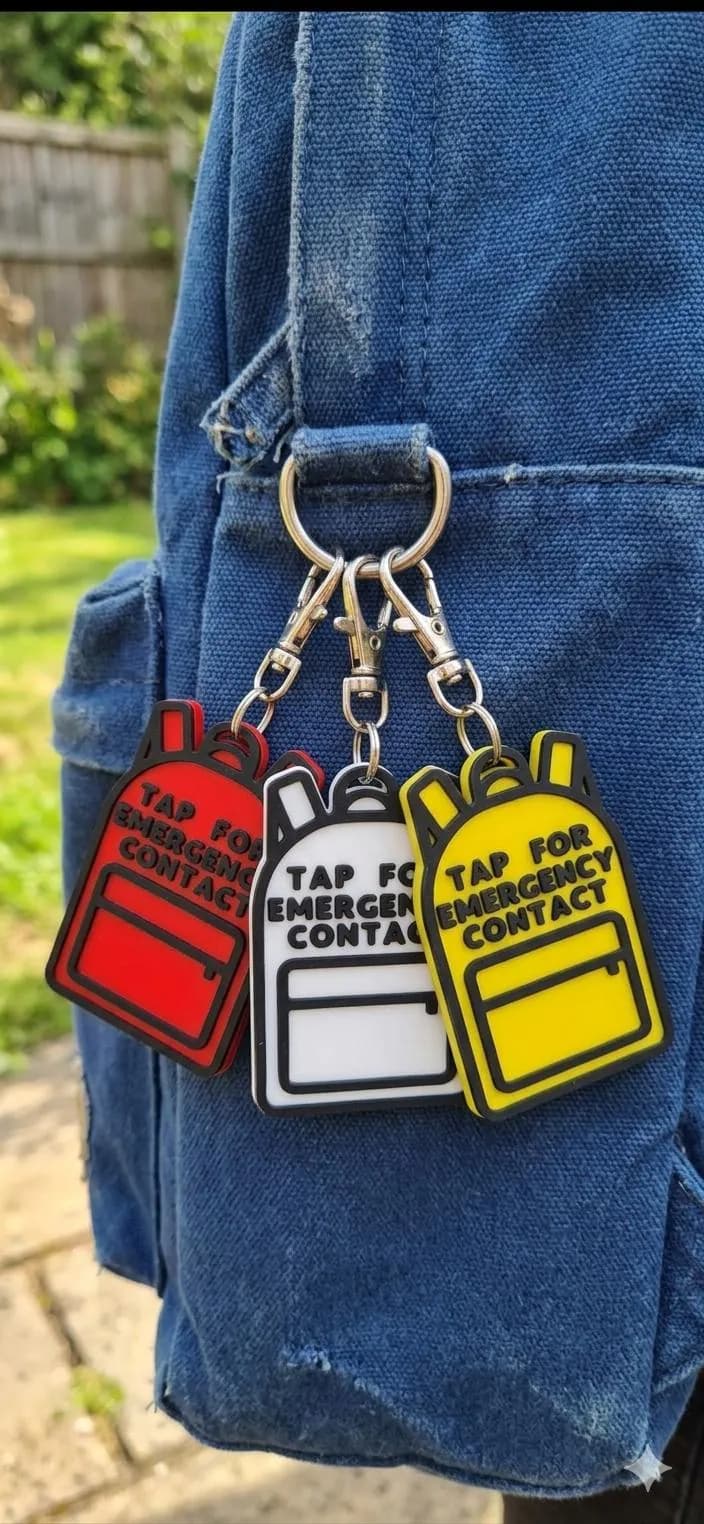 Porte-Clé de Sécurité NFC "Tap for Emergency" – Pour Enfants & Personnes Vulnérables