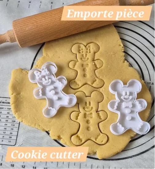 Emporte-pièces Mickey Noël - Cookie cutter - Biscuit - Pâte à sucre - Noël party - décoration gâteau - pain d'épice - gingerbread