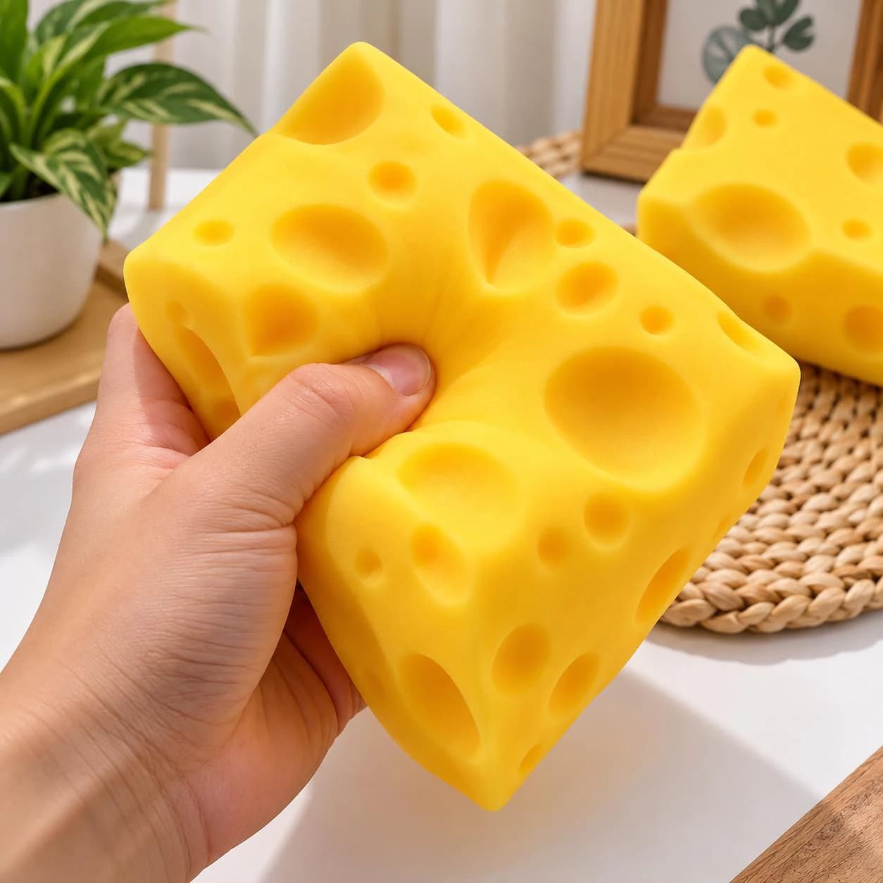 Cheese Squishy Fidget Toy, Slow Rebound Sensory Relief (5cm) - image 3