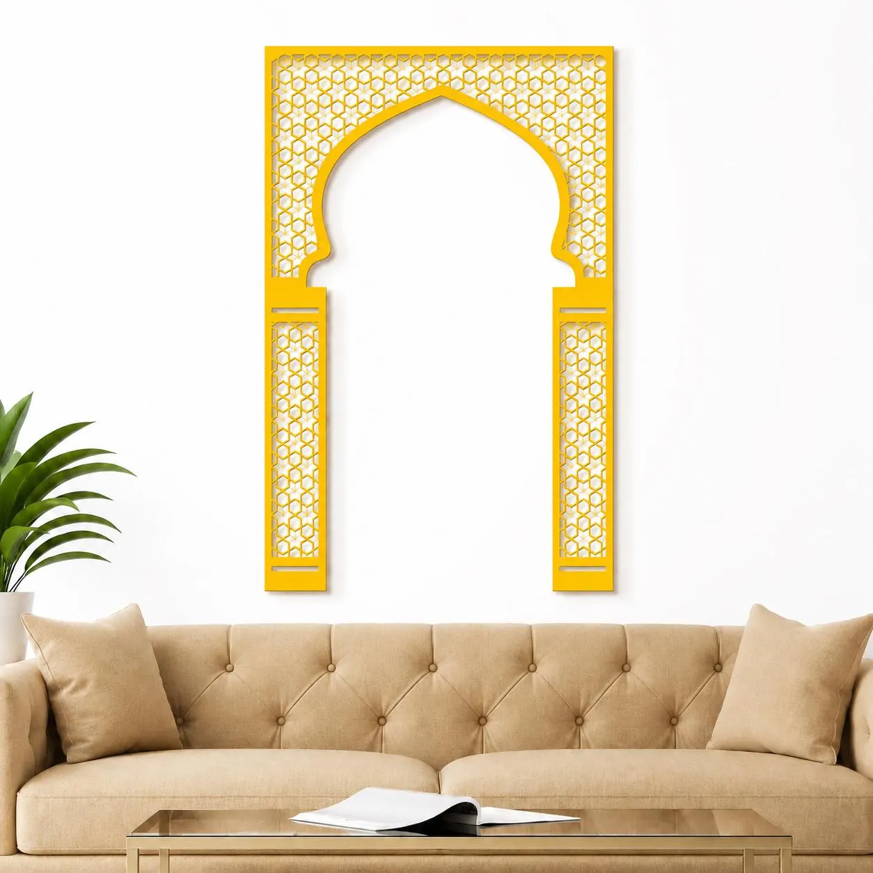Geometric Mihrab Wall Art – Mosque Arch Décor, Islamic Home Decoration - image 5