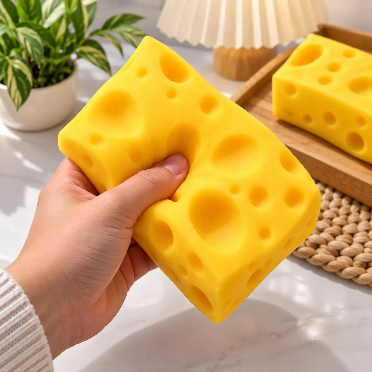 Cheese Squishy Fidget Toy, Slow Rebound Sensory Relief (5cm) - image 4