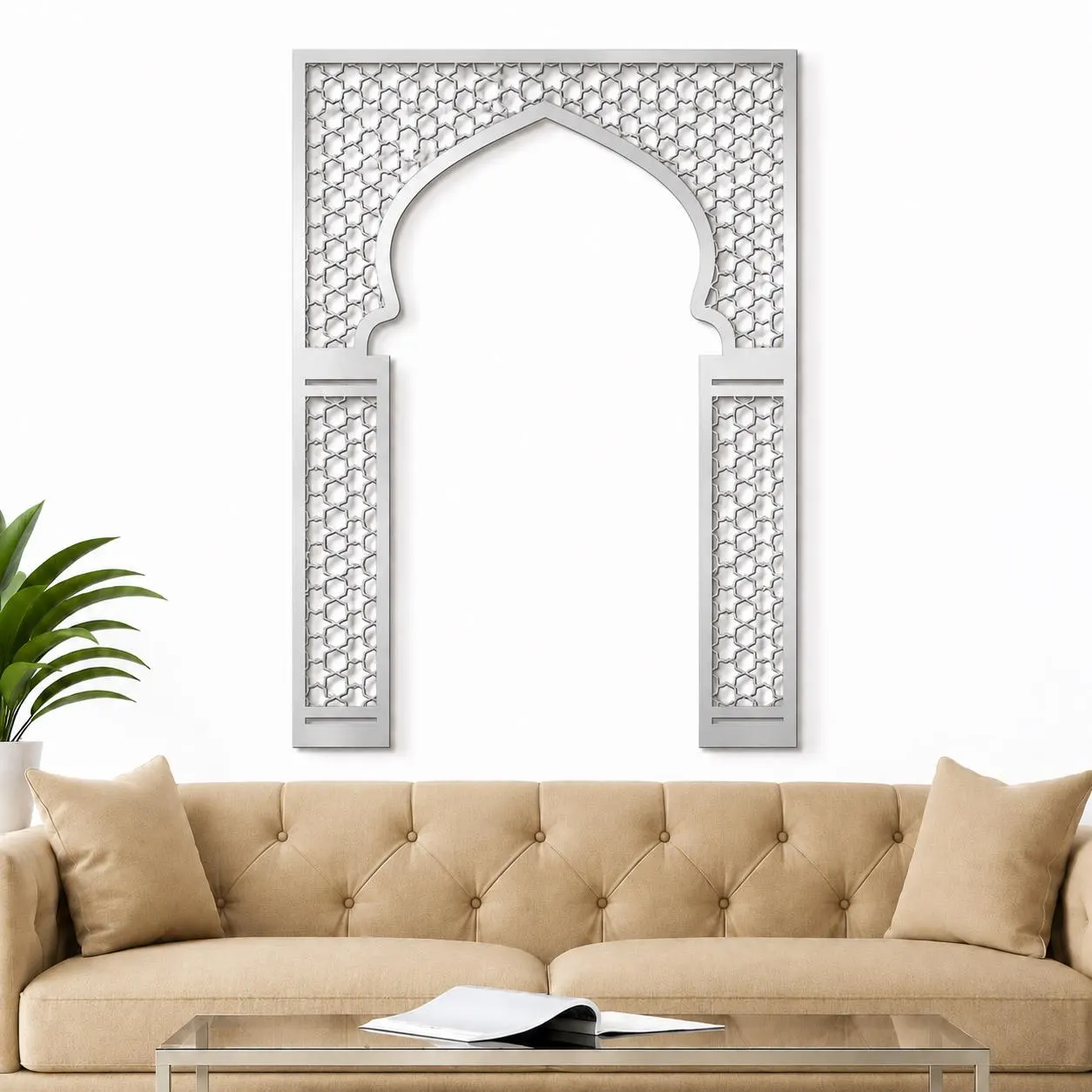 Geometric Mihrab Wall Art – Mosque Arch Décor, Islamic Home Decoration - image 3