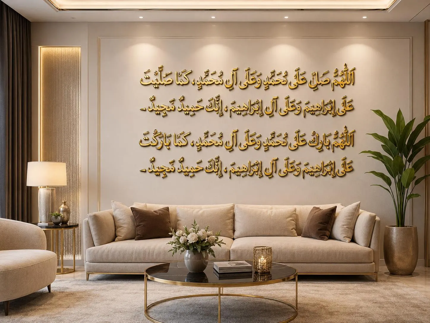 Ayatul Kursi Arabic Calligraphy Acrylic Wall Art, Modern Islamic Home Decor