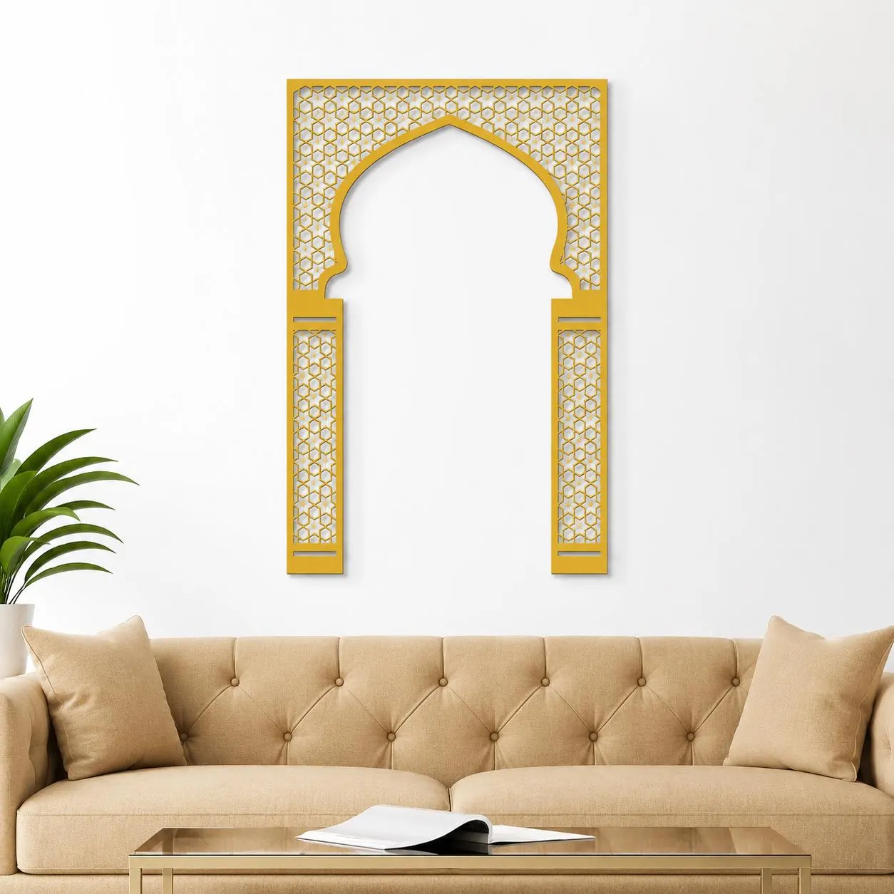 Geometric Mihrab Wall Art – Mosque Arch Décor, Islamic Home Decoration - image 4