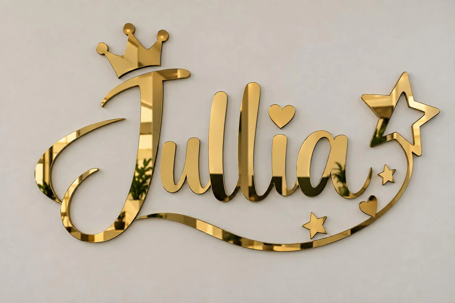 Custom Acrylic Name Sign – Arabic Calligraphy Wall Decor (Mirror Gold)