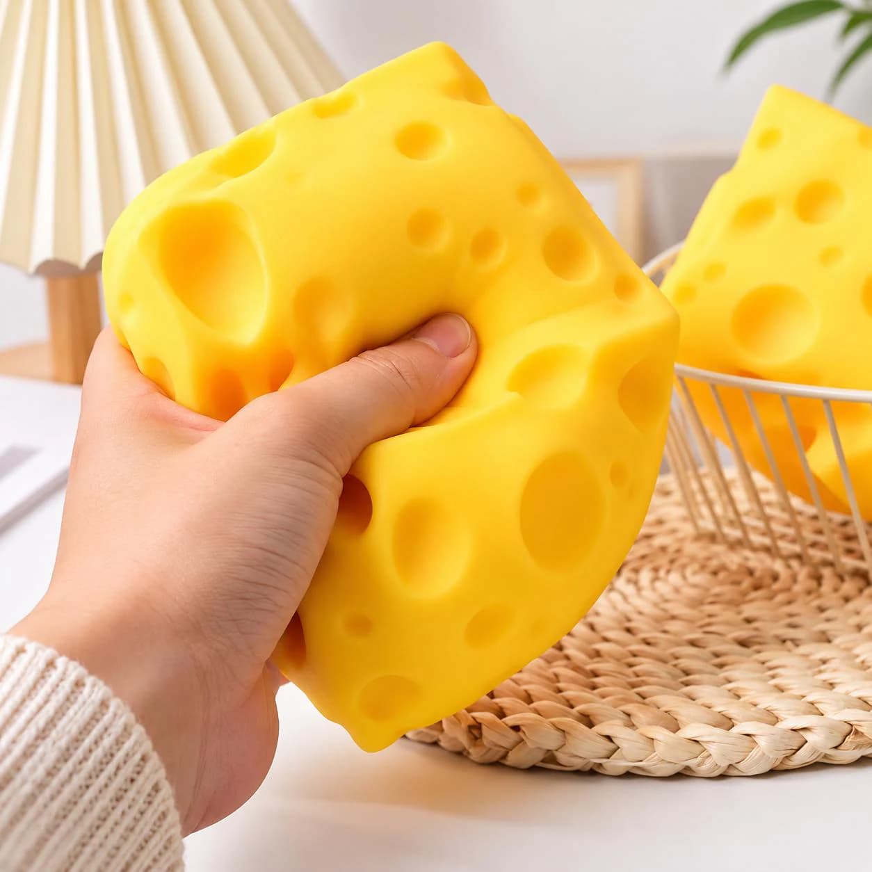 Cheese Squishy Fidget Toy, Slow Rebound Sensory Relief (5cm)