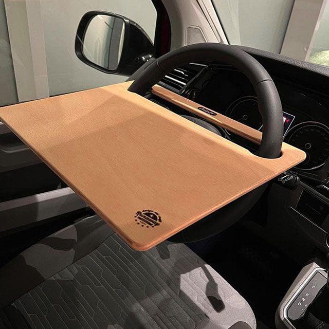 Wooden Steering Wheel Tray Table: Portable Car Desk for Work, Meals (Fits Most Vehicles) - image 4