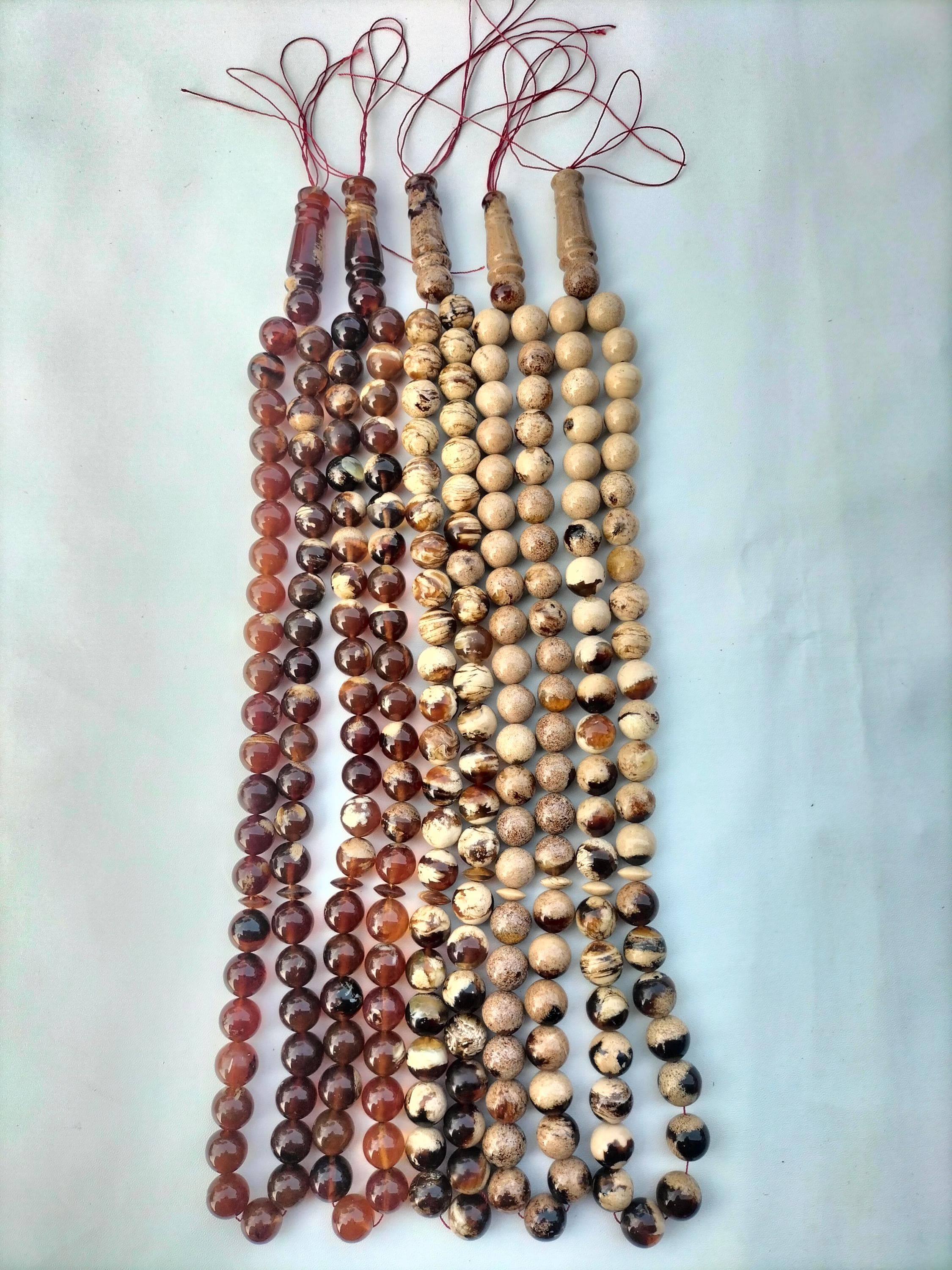 Natural Sumatra Amber Tasbih Prayer Beads, Round Misbaha, Islamic Rosary, Handmade Muslim Gift - image 4