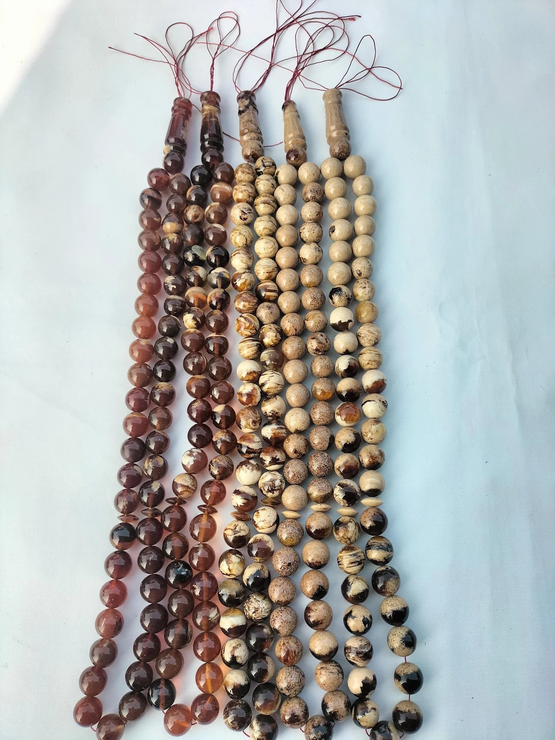 Natural Sumatra Amber Tasbih Prayer Beads, Round Misbaha, Islamic Rosary, Handmade Muslim Gift - image 5