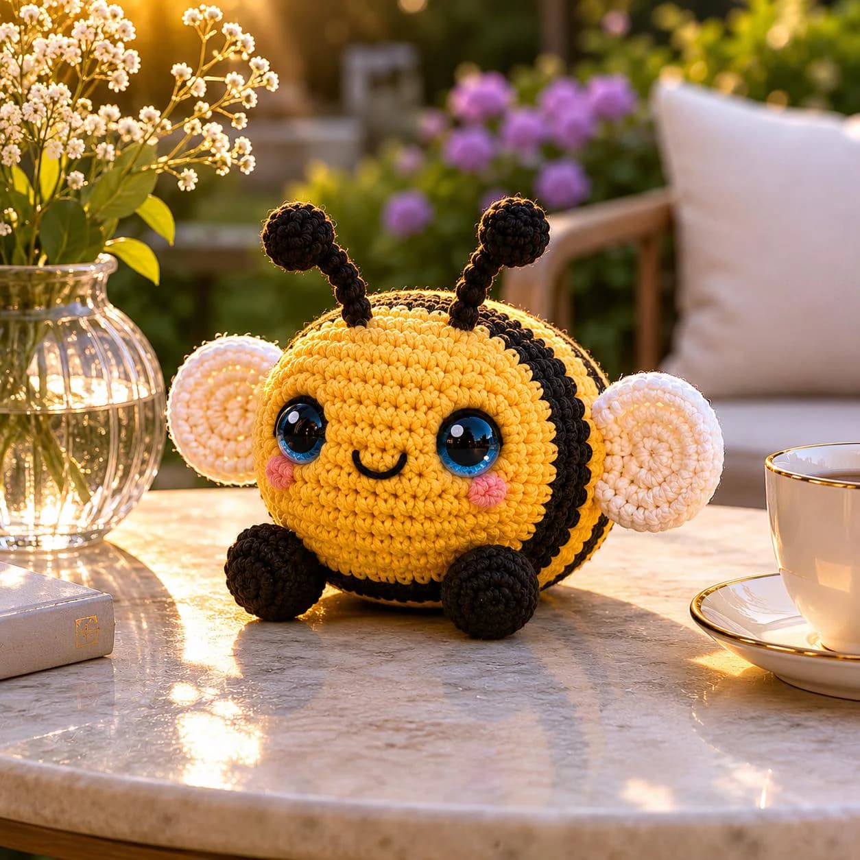 Cute Crochet Bee Pattern PDF, Amigurumi Bee Tutorial, Bumble Bee Plush Crochet Pattern, Kawaii Bee Toy DIY Gift
