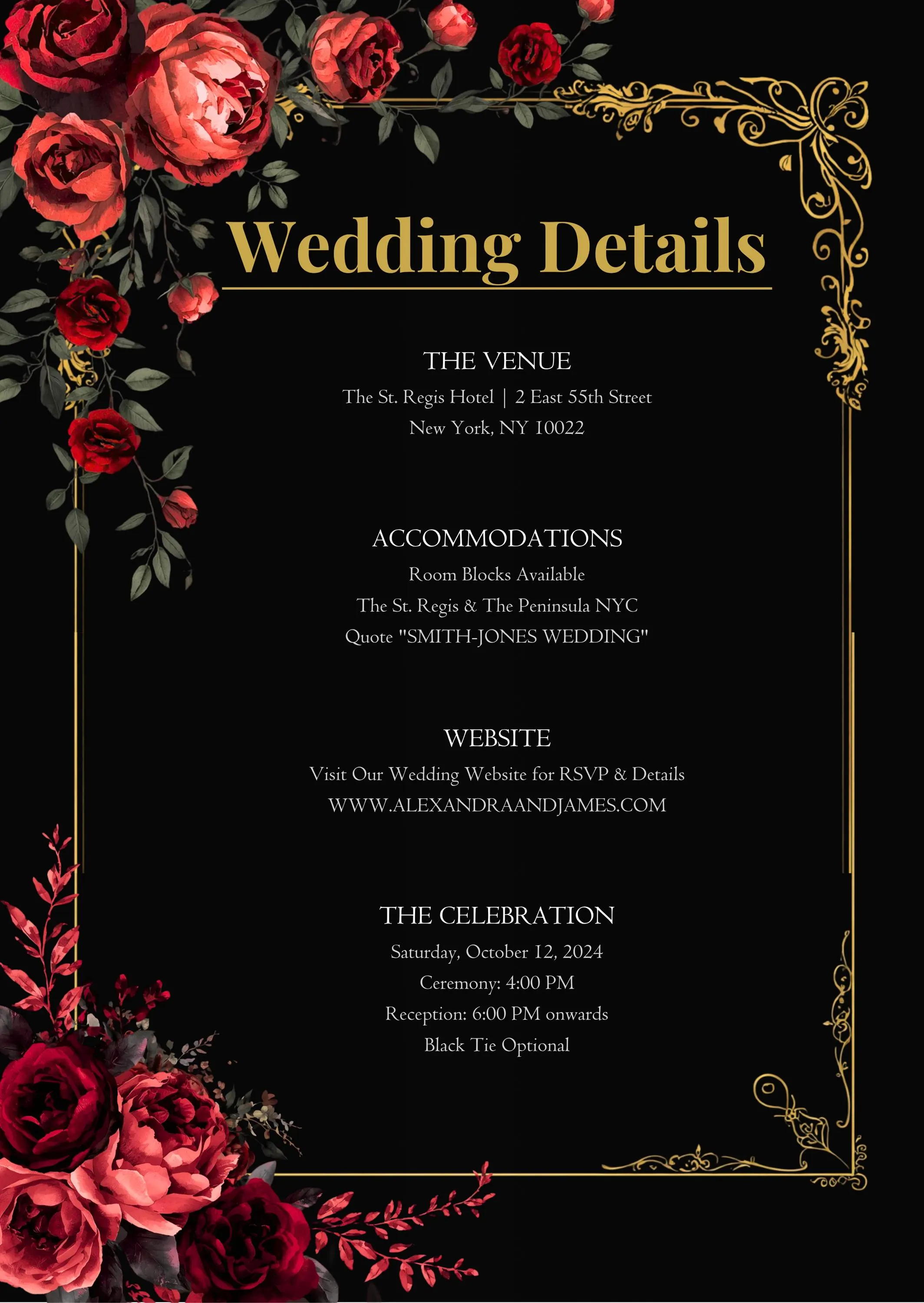 Dark Moody Wedding Invitation Suite | Gothic Floral Canva Template (Instant Download) - image 5
