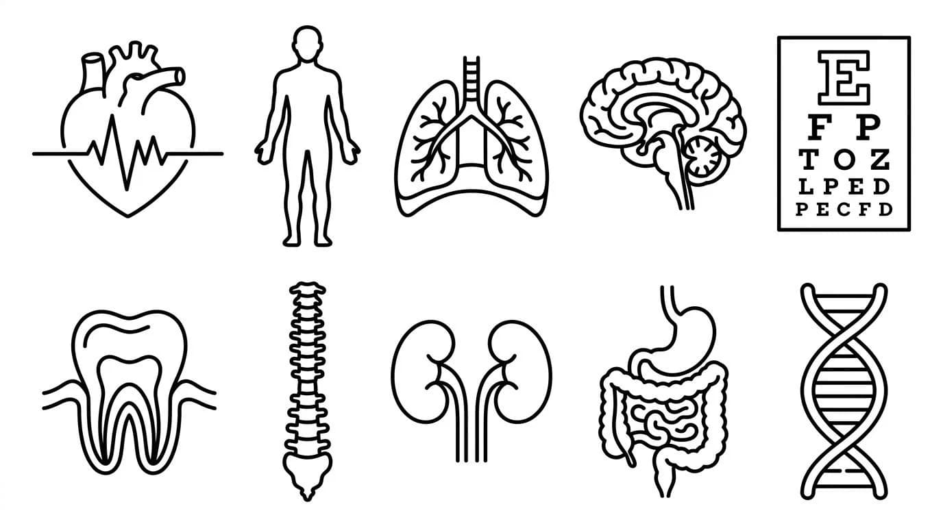 50 Medical Healthcare Icons Bundle | Outline Style SVG PNG EPS (Commercial Use)
