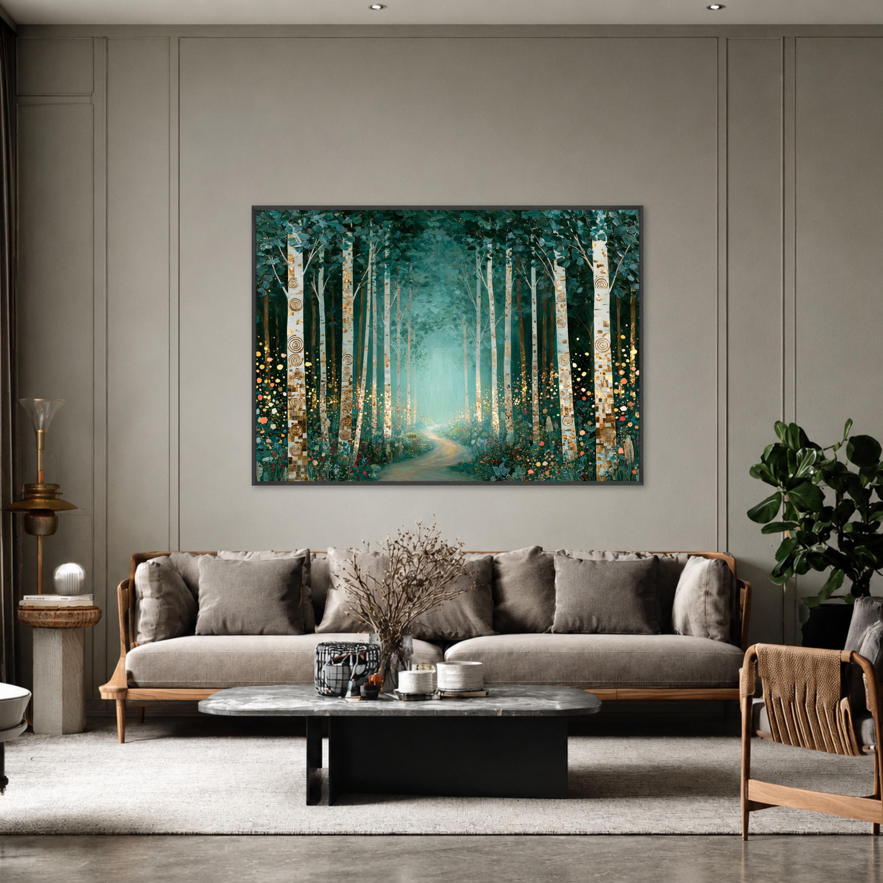 Mystical Birch Trees Canvas Print, Enchanting Forest Wall Art, Nature Landscape Decor for Living Room or Bedroom, birch trees art - image 5