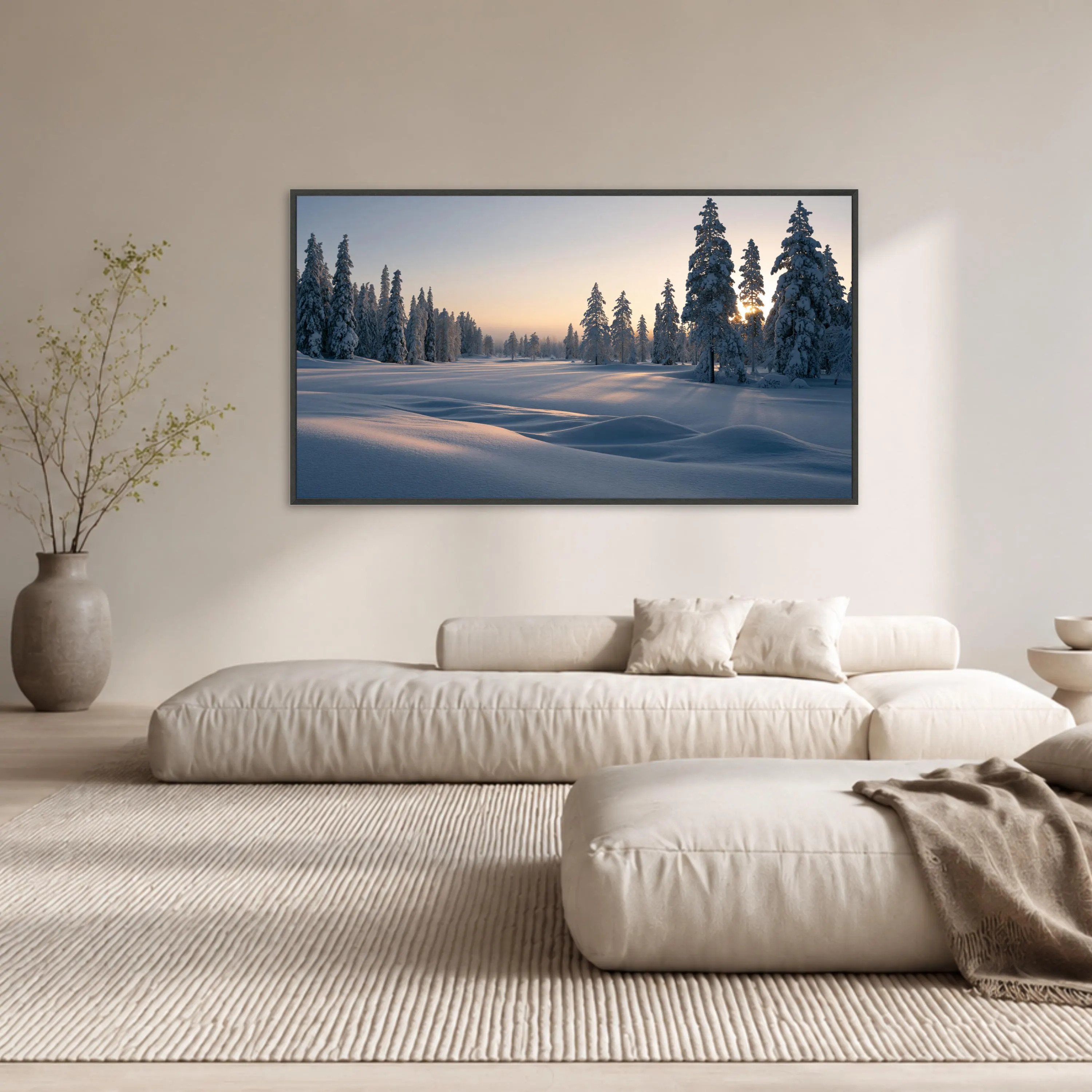 Serene Winter Landscape Canvas Print, Snowy Forest Scene Wall Art for Cozy Home Decor, Tranquil Nature Vibes for Any Room - image 5