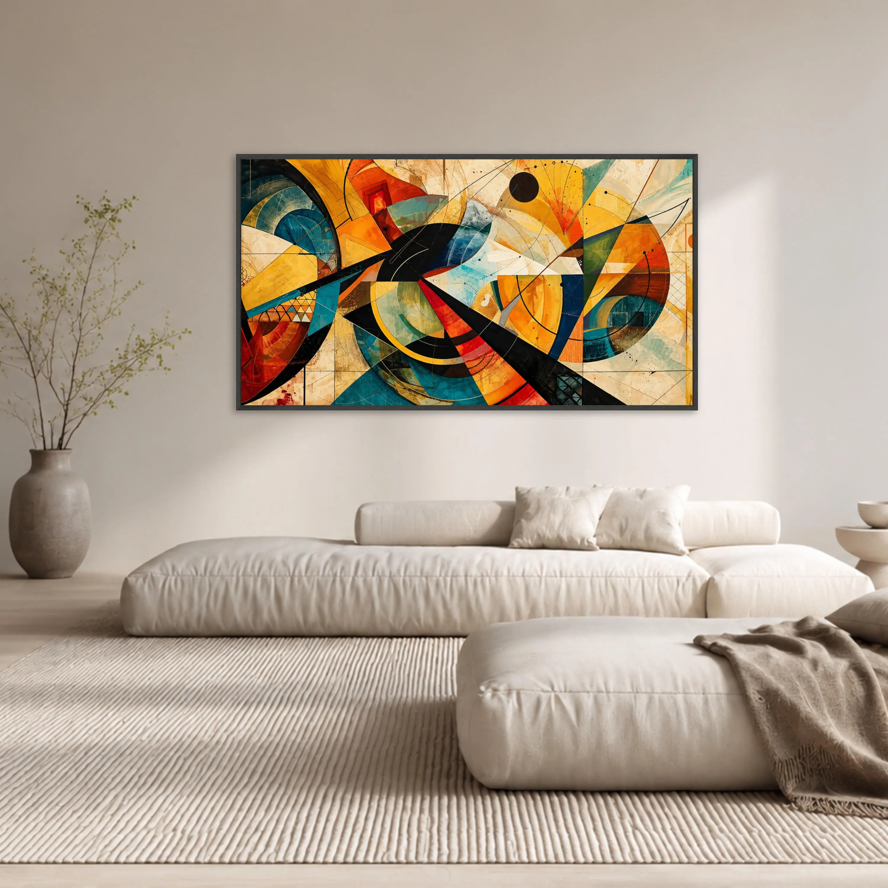 Colorful Abstract Canvas Print, Modern Geometric Wall Art for Living Room, Bright Home Decor, Unique Art Piece, abstract wall art - image 5